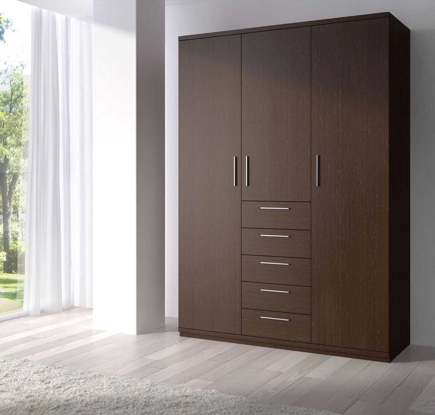 2018 Bedroom, Classy Wooden Closet Wardrobe Ideas With Modern Design Within Dark Wood Wardrobes With Drawers (View 8 of 15)