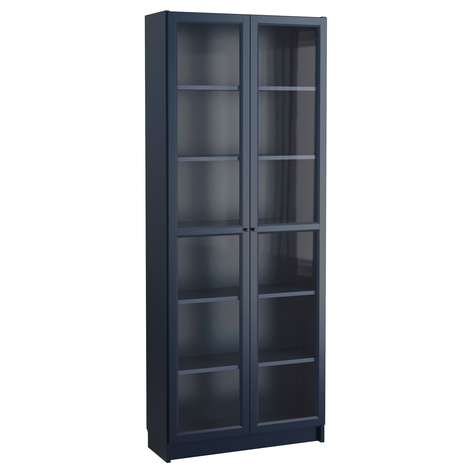 2018 Ikea Bookcases Pertaining To Billy Bookcase With Glass Doors – Dark Blue – Ikea (View 10 of 15)