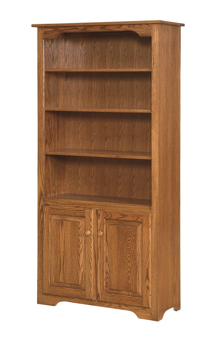 6' Bookcase With Doors On Bottom Only – Amish Furniture Within Well Known Bookcases With Doors On Bottom (View 10 of 15)