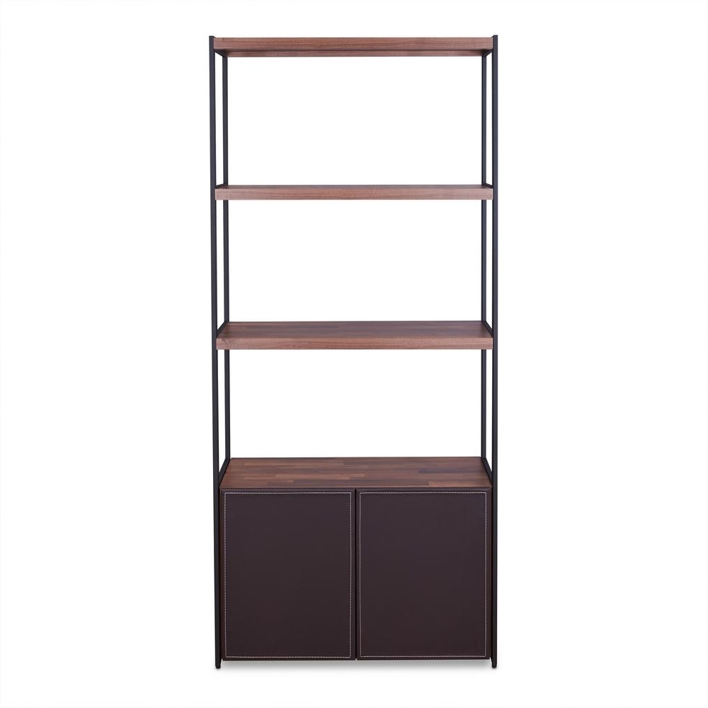 Acme Furniture Sara Walnut And Sandy Black Bookcase 92442 – The Pertaining To Most Popular Black Bookcases (Photo 13 of 15)