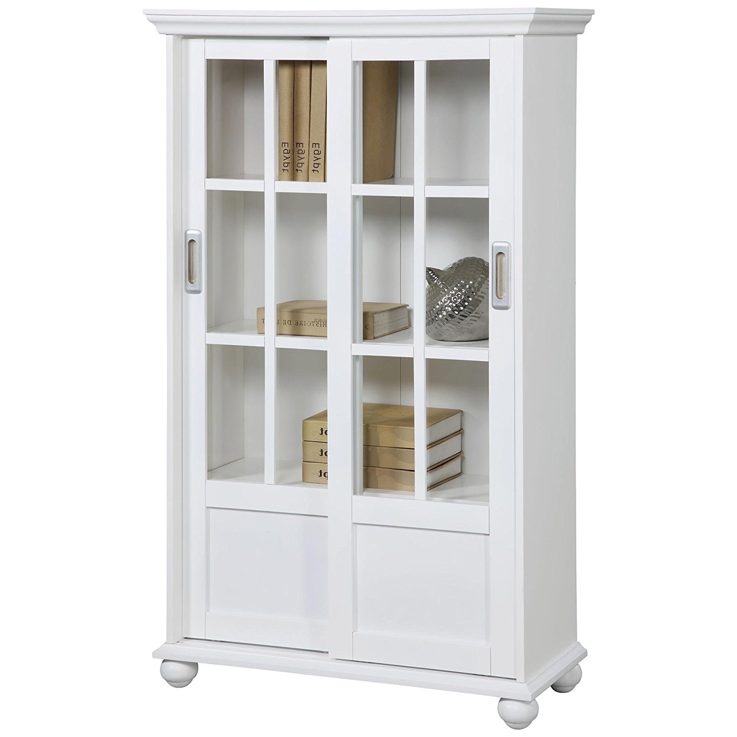 Amazon: Ameriwood Home Aaron Lane Bookcase With Sliding Glass Intended For Latest Glass Bookcases (Photo 1 of 15)