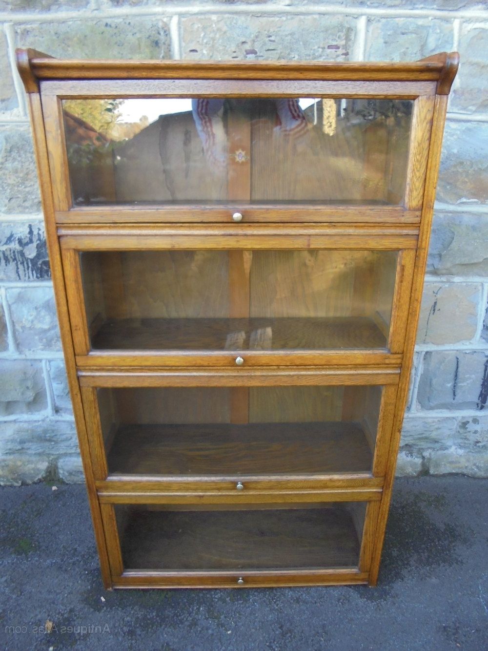 Antique Golden Oak Glazed Bookcase – Antiques Atlas Intended For Recent Oak Glazed Bookcases (View 13 of 15)