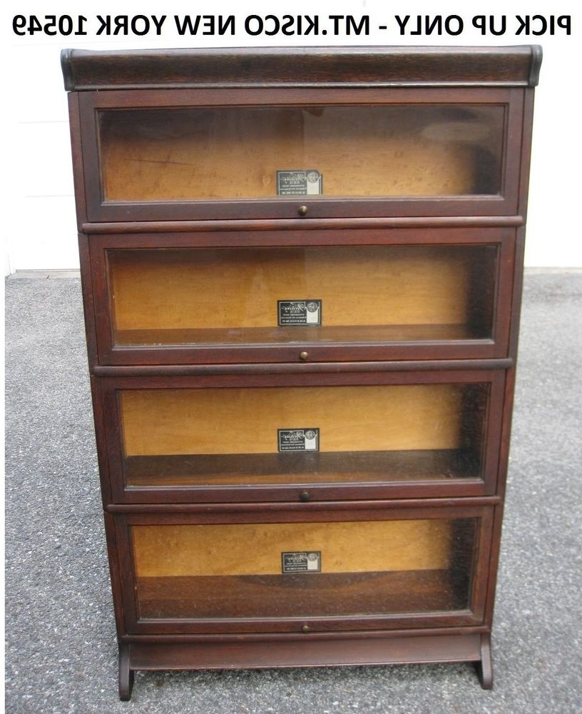 Antique Viking Oak Barrister Bookcase Book Case Stacking Section With Most Popular Lawyers Bookcases (Photo 15 of 15)