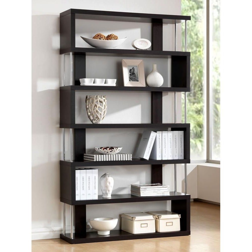 Baxton Studio Barnes White Wood 6 Tier Open Shelf 28862 4834 Hd Intended For Well Liked Modern Bookcases (Photo 8 of 15)