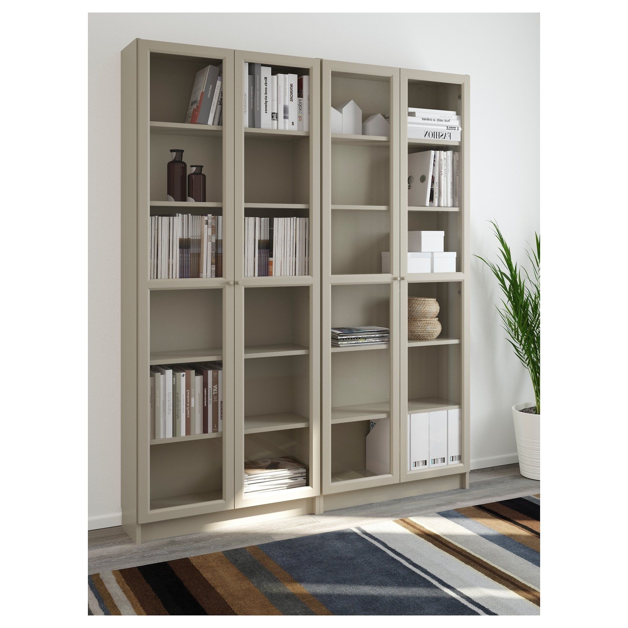 Billy Oxberg Bookcase Whiteglass 63x79 12x11 Ikea Throughout White Within Latest White Billy Bookcases (View 9 of 15)