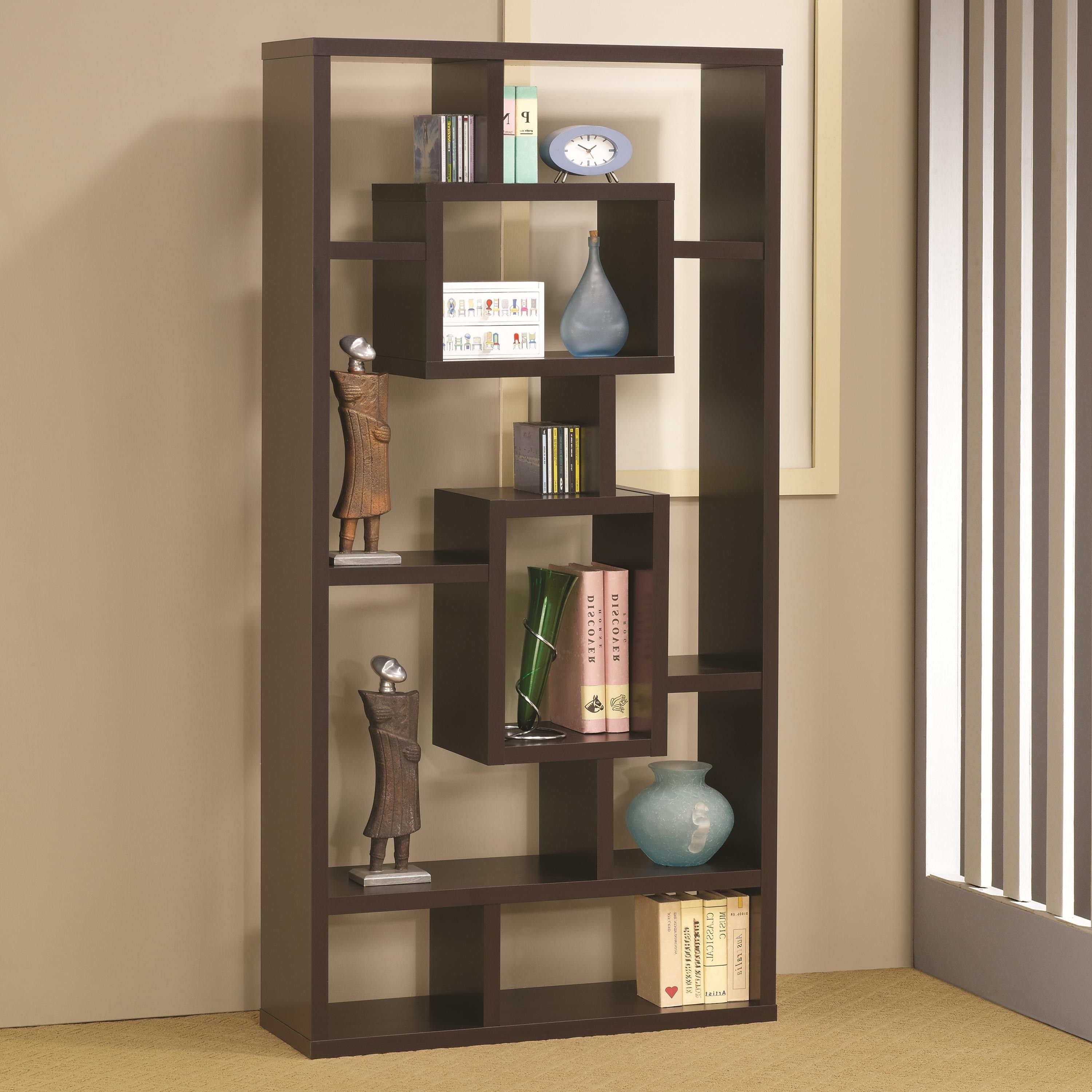 Bookcases Cappuccino Bookshelf With Rectangular Shelves – Coaster With Trendy Coaster Bookcases (View 13 of 15)