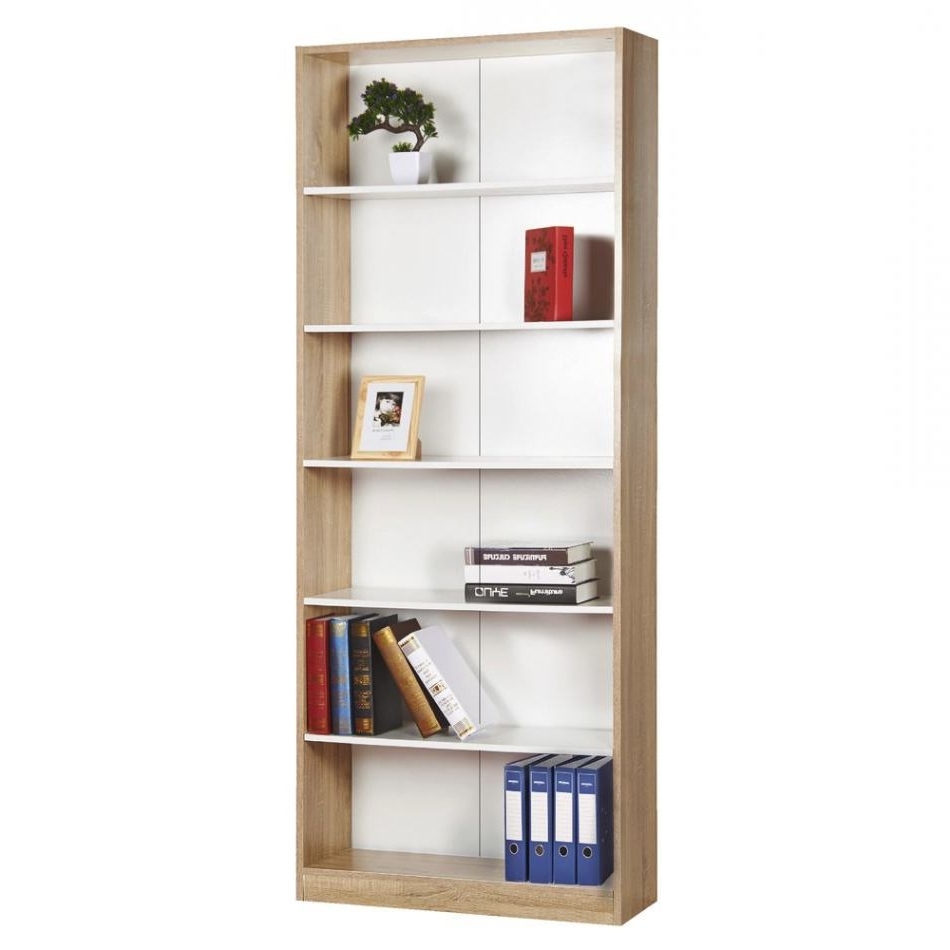 Bookcases Flat Pack Inside Well Liked Flat Pack Bookcases #8 Austin 6 Shelf Bookcase Oak And White (Photo 1 of 15)