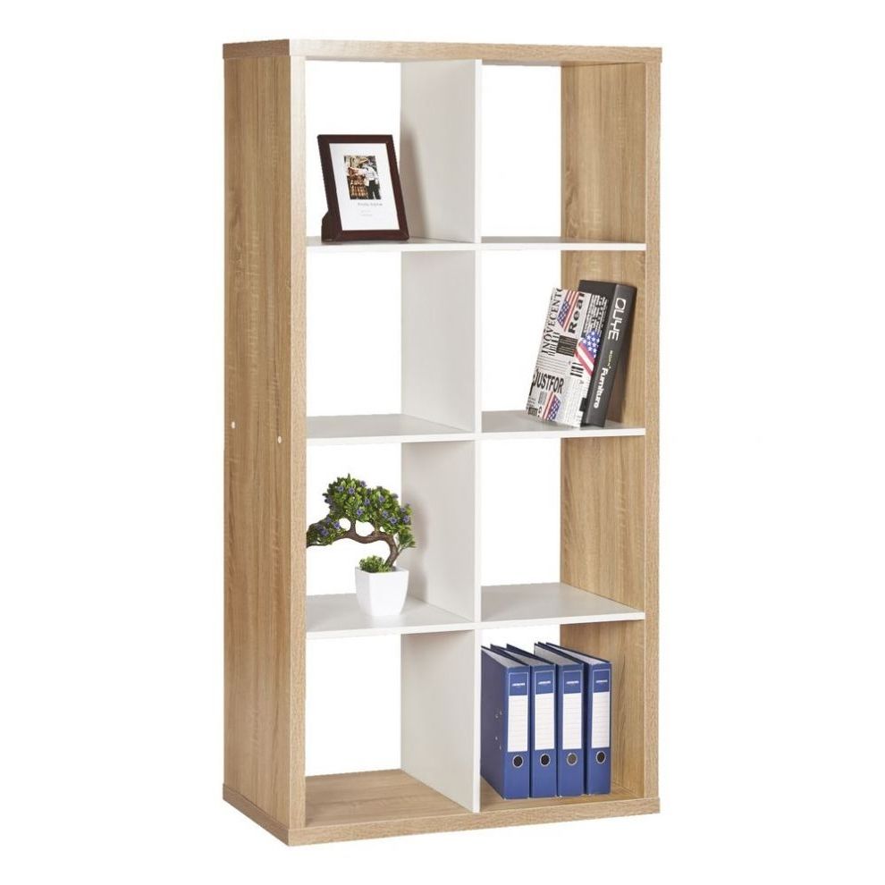 Bookcases Flat Pack With Regard To Well Known Horsens 8 Cube Bookshelf Oak And White ( Flat Pack Bookcases # (View 9 of 15)