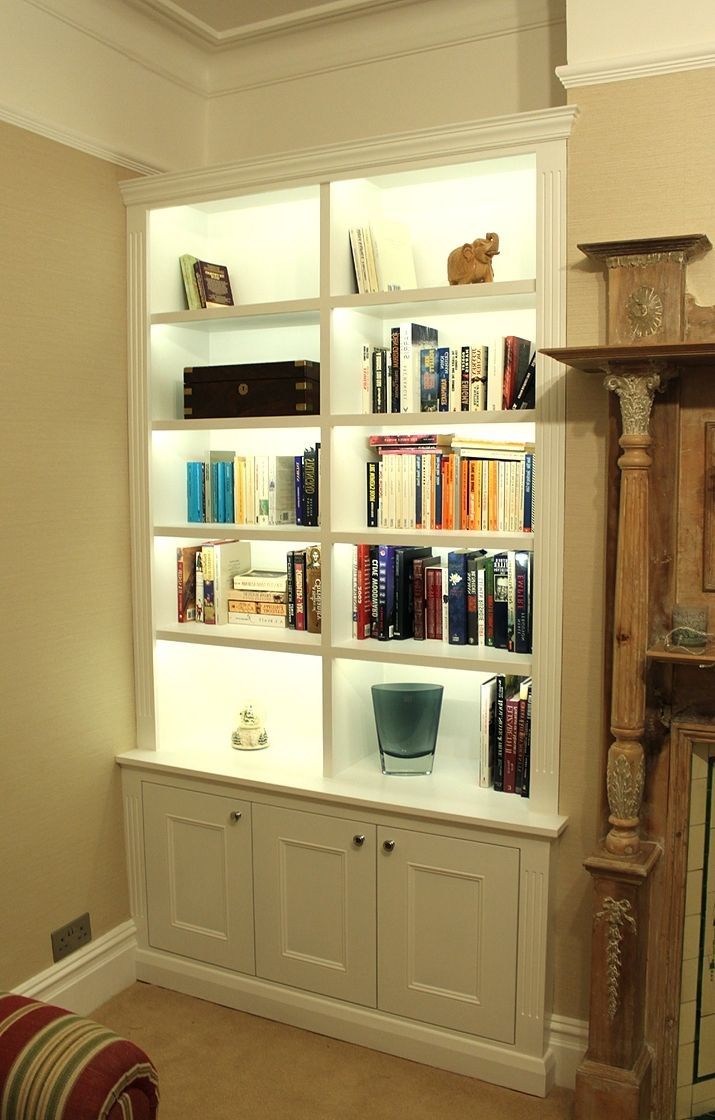 Bookcases With Cupboards With Regard To Popular Victorian Alcove Bookcase With Built In Led Lights (View 10 of 15)