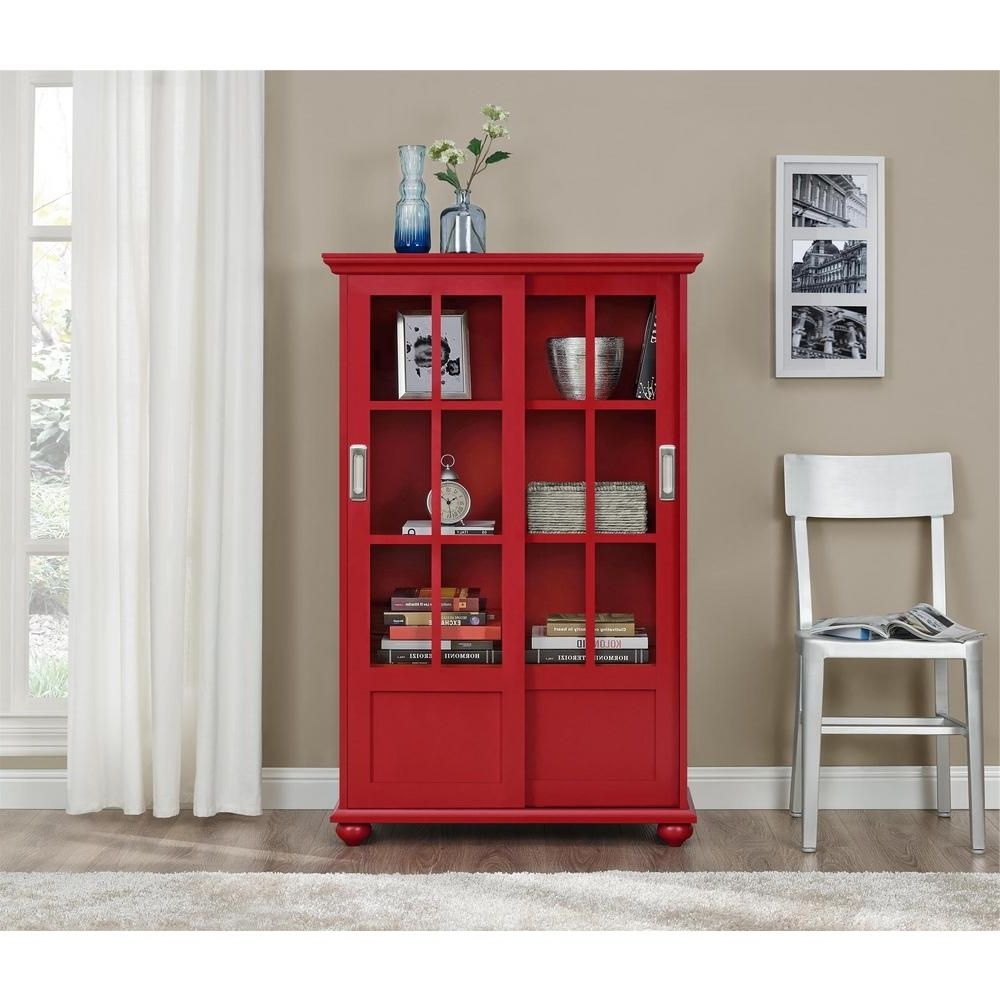 Bookcases With Doors Inside Well Known Ameriwood Home Abel Place White Glass Door Bookcase Hd51330 – The (View 12 of 15)