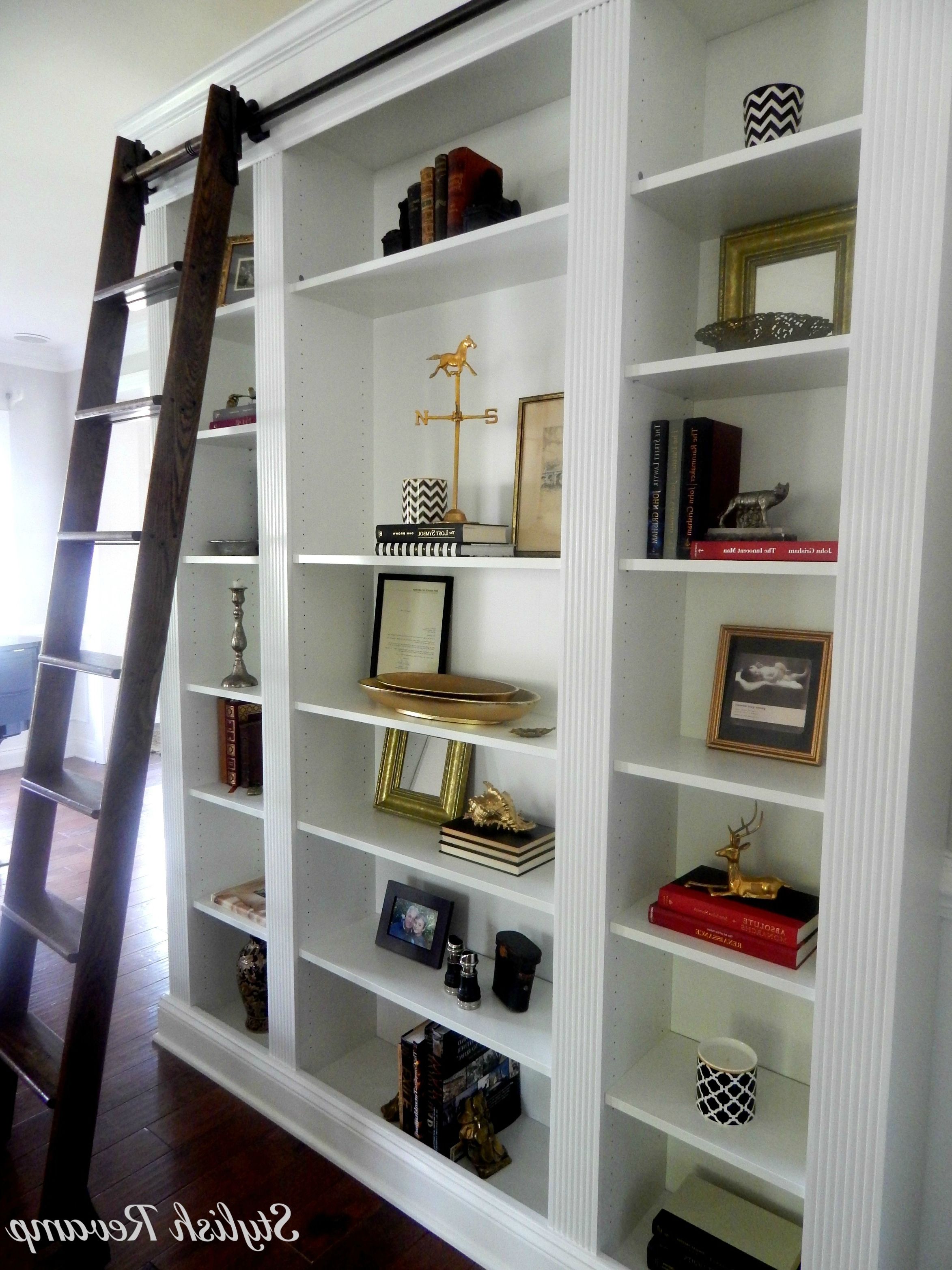 Bookcases With Ladder And Rail Within Well Liked Ikea Billy Bookcase Hack – Stylish Revamp (View 1 of 15)