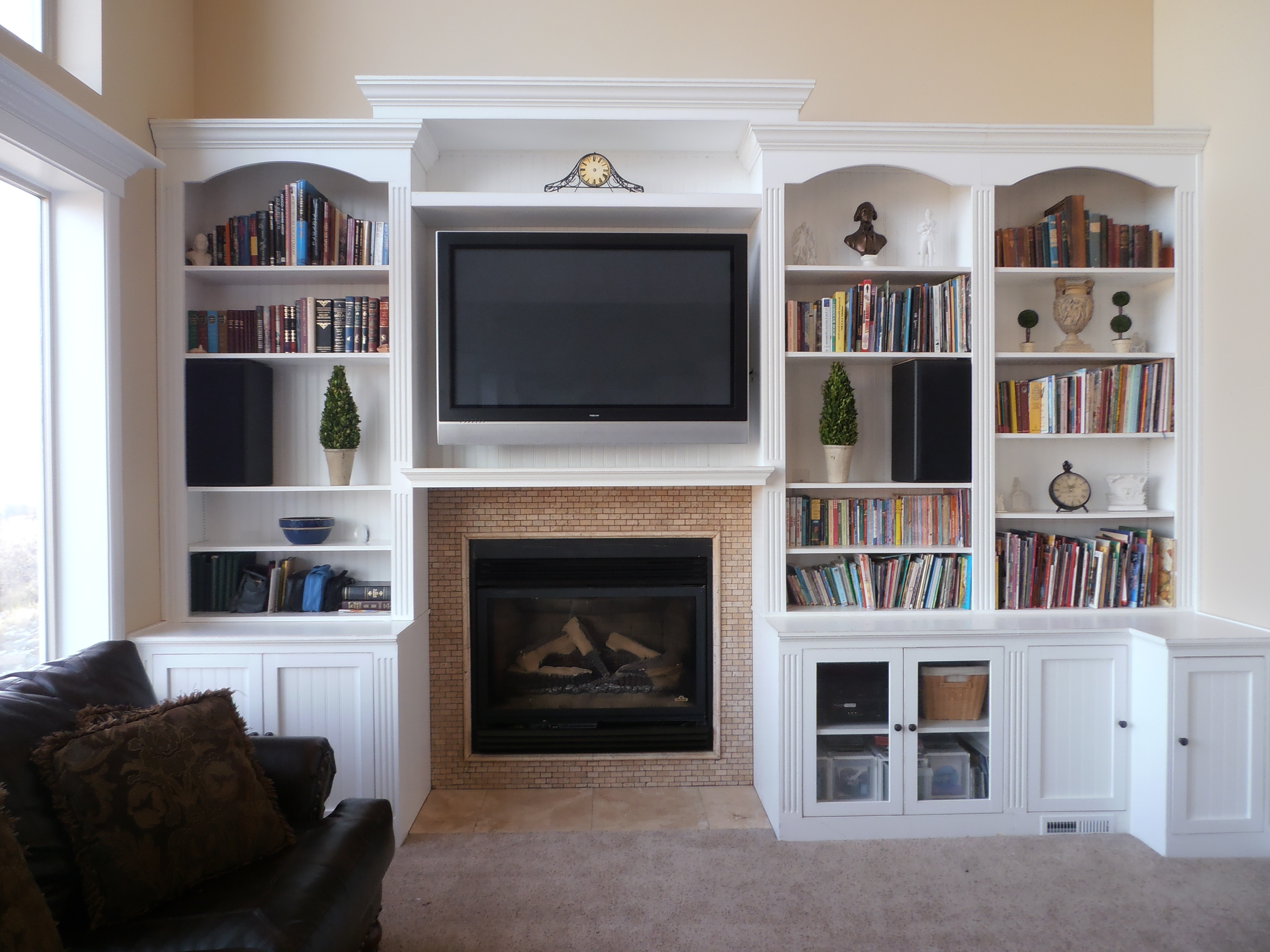 Bookshelves With Tv Space Living Room Built In Shelves Bookcase Inside Favorite Book Case Tv (Photo 11 of 15)