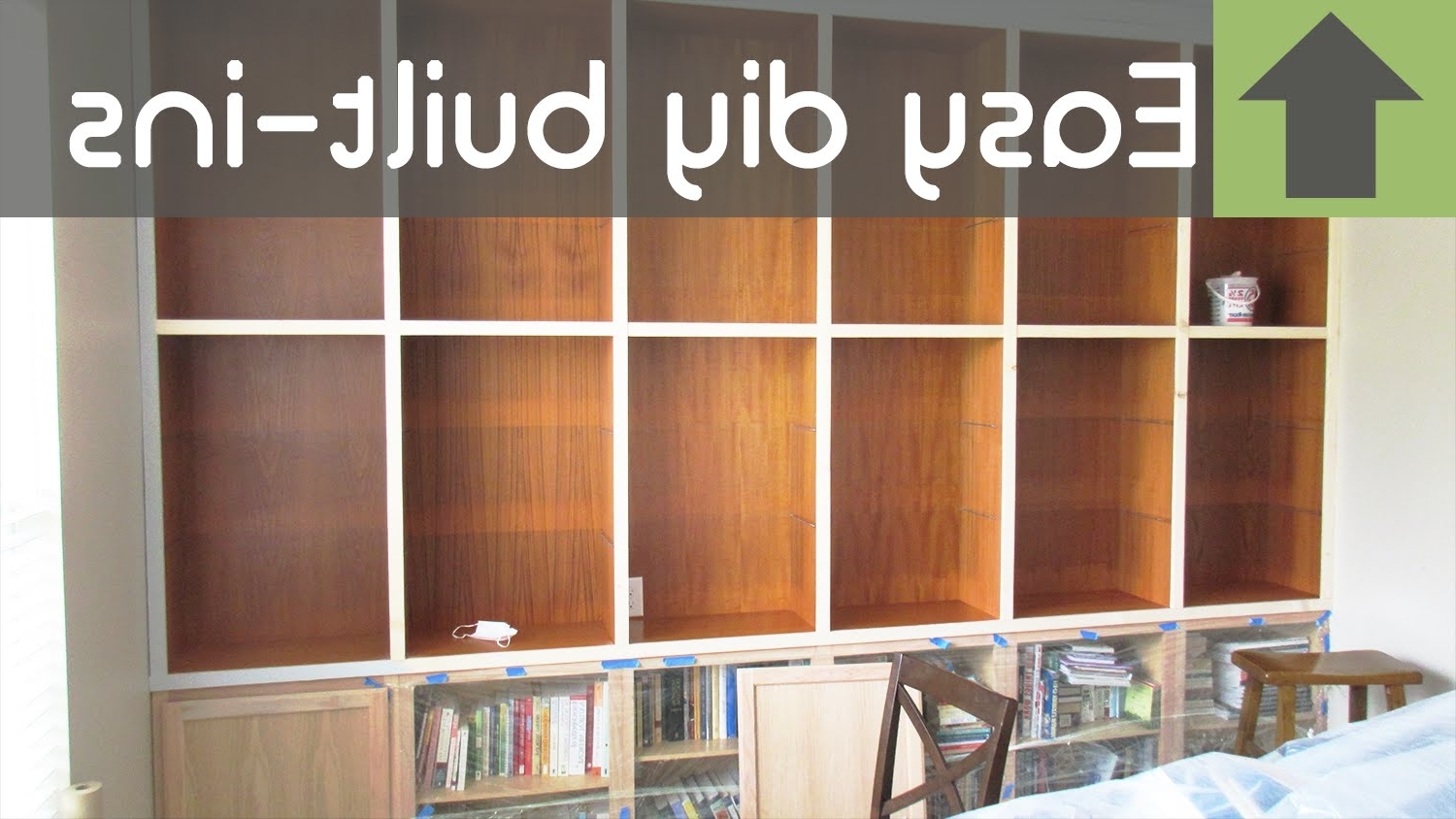 Cheap And Easy Diy Built In Shelves!! – Youtube With Most Recently Released Build Bookcases Wall (View 14 of 15)