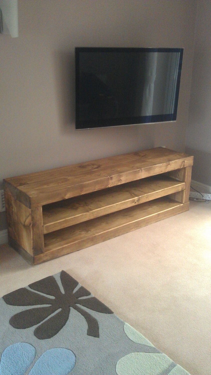 Chunky Solid Wood Tv Unit Handmade (View 1 of 15)