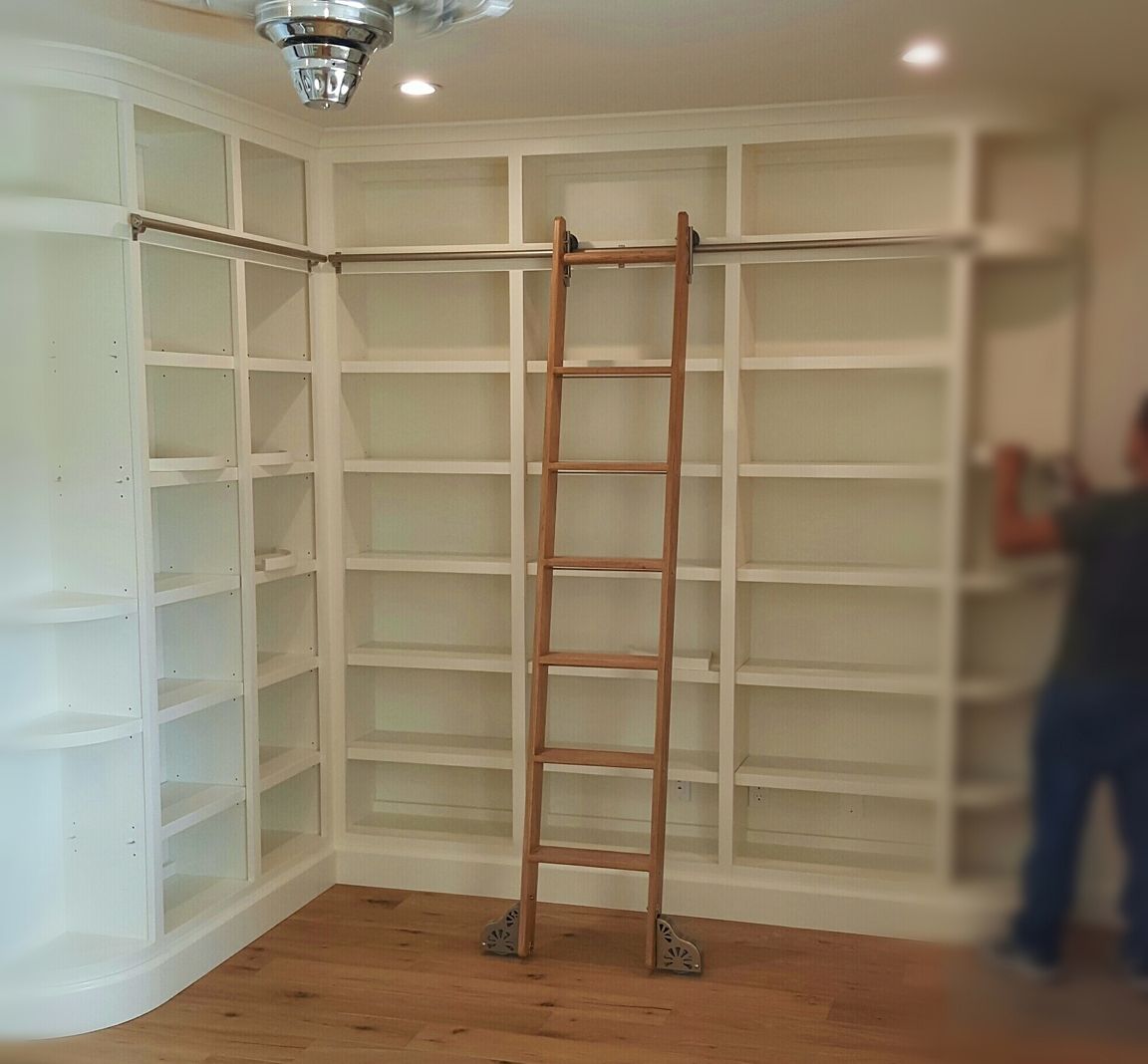 Custom Made Bookshelves For Famous Custom Made Bookshelves Built In With Rolling Ladders Home  (View 8 of 15)