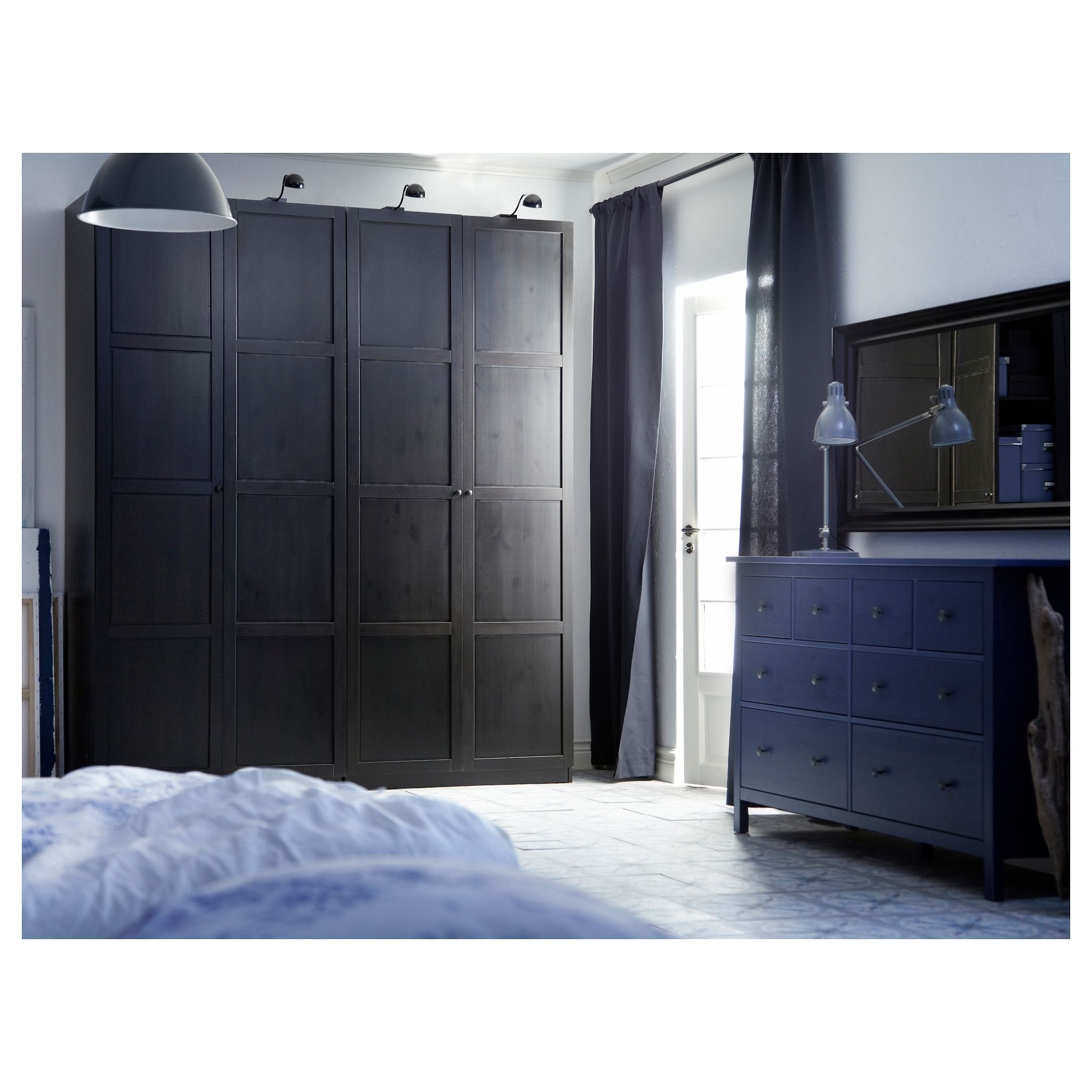 Dark Wardrobes In Popular Pax Wardrobe Black Brown/hemnes Black Brown 200x60x236 Cm – Ikea (View 14 of 15)