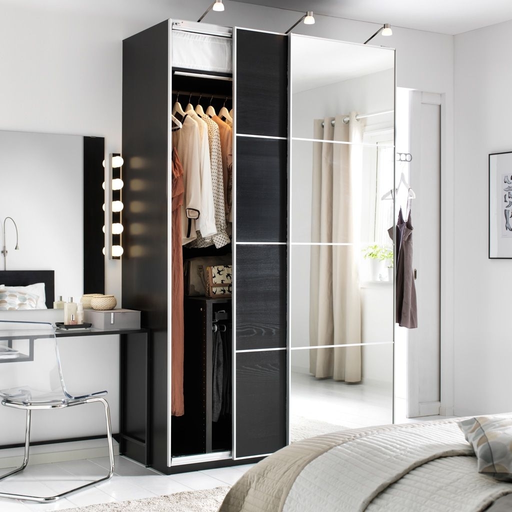 Featured Photo of 15 Ideas of Dark Wood Wardrobes with Mirror