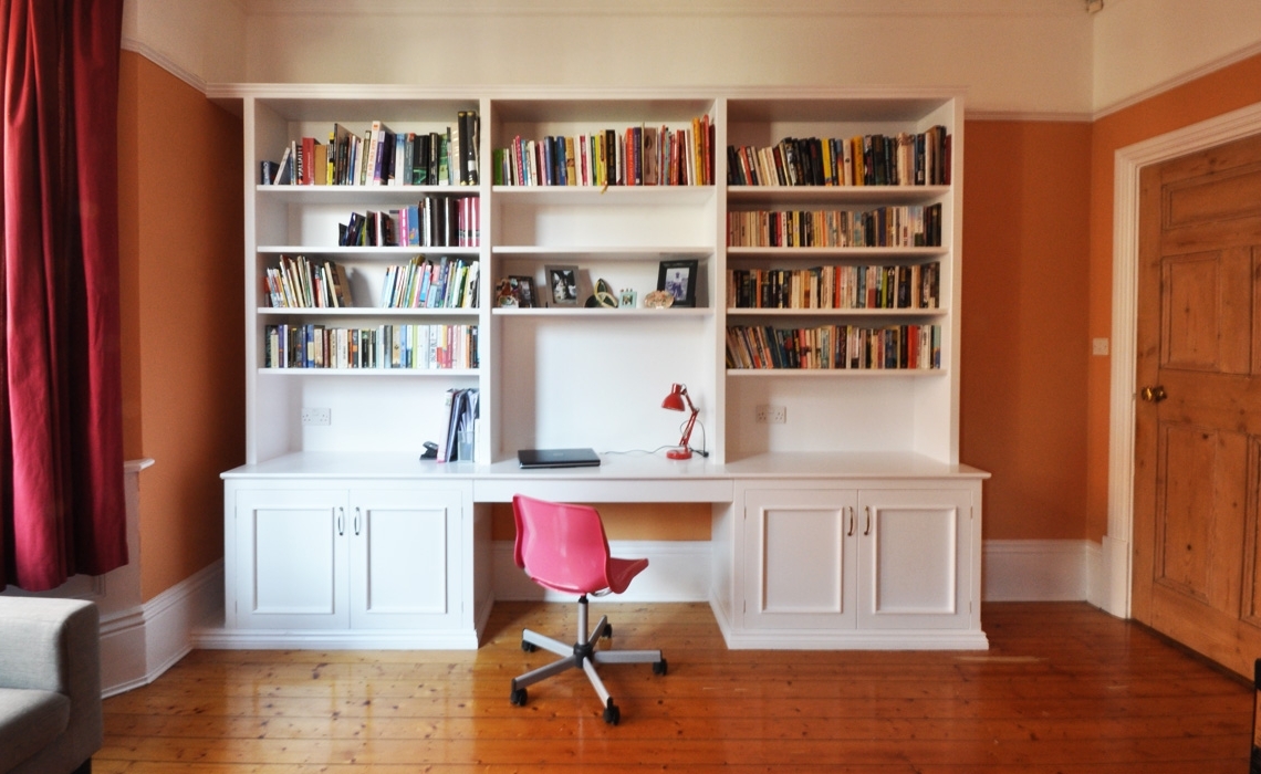 Desk With Bookcases Throughout Recent Bookcases Ideas: Computer Desk With Built In 4 Shelf Bookcase (Photo 1 of 15)