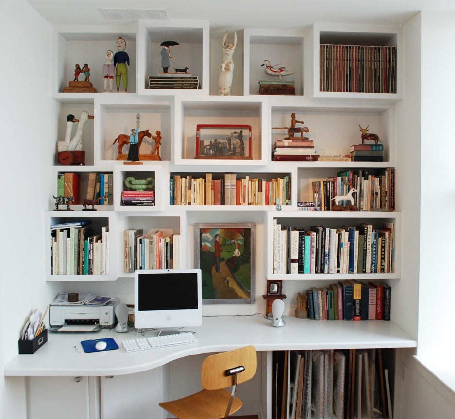 Desk With Matching Bookcases Within Famous Built In Desk And Shelves Freeman Custom Carpentry (View 3 of 15)