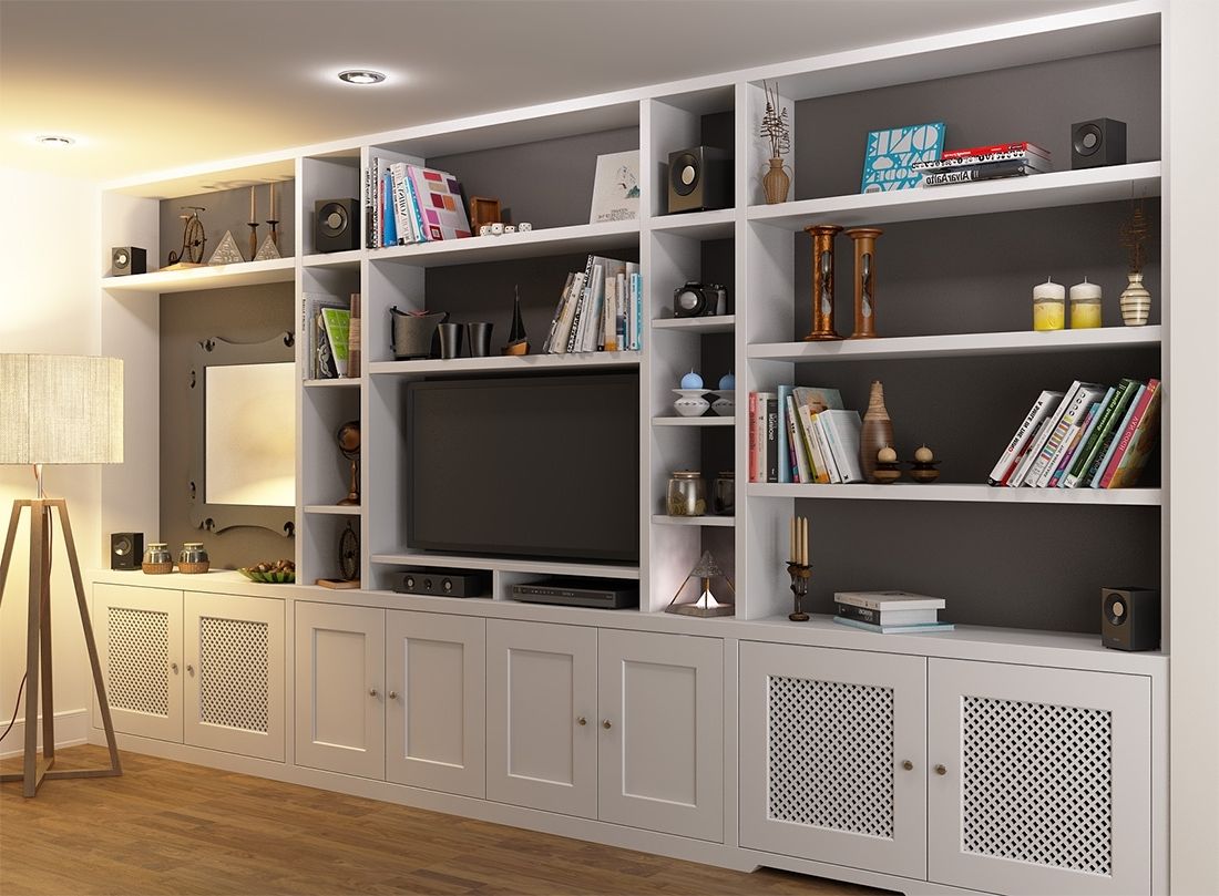 Famous Fitted Cabinets Living Room Within Wall Units: Amusing Tv Unit Bookcase Tv Bookshelf Unit, Tv (View 9 of 15)