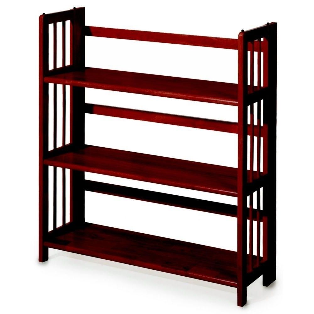 Famous Foldable Bookcases Throughout Casual Home Mahogany Folding/stacking Open Bookcase  (View 4 of 15)