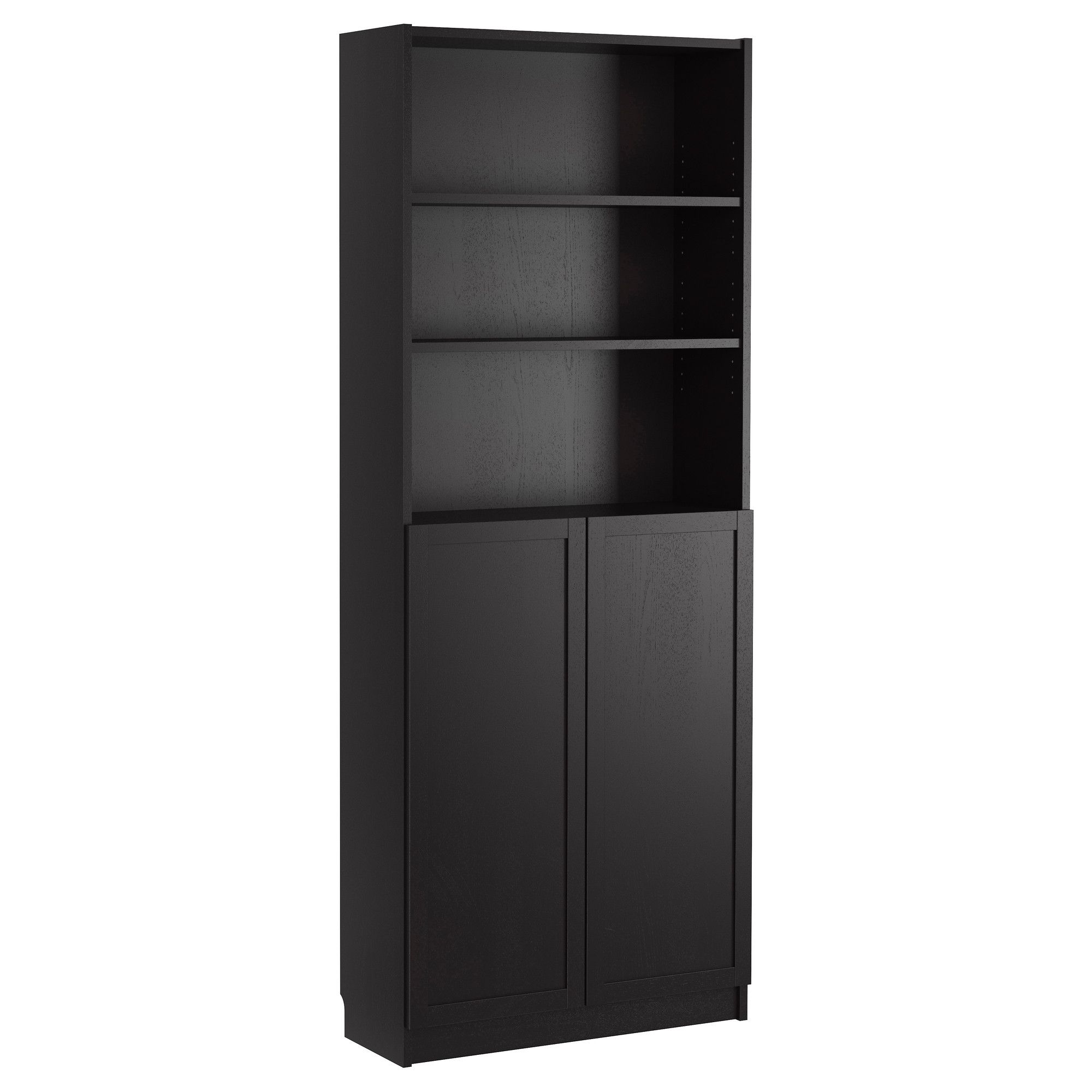 Famous Option For Bookcase Billy Bookcase With Doors – Black Brown – Ikea Pertaining To Black Bookcases With Doors (View 5 of 15)