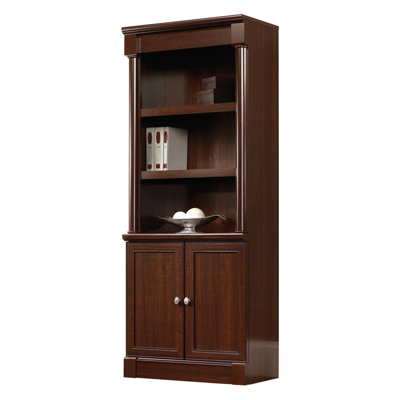 Famous Sauder Palladia Library Bookcase With Doors – Select Cherry With Bookcases With Doors (View 2 of 15)