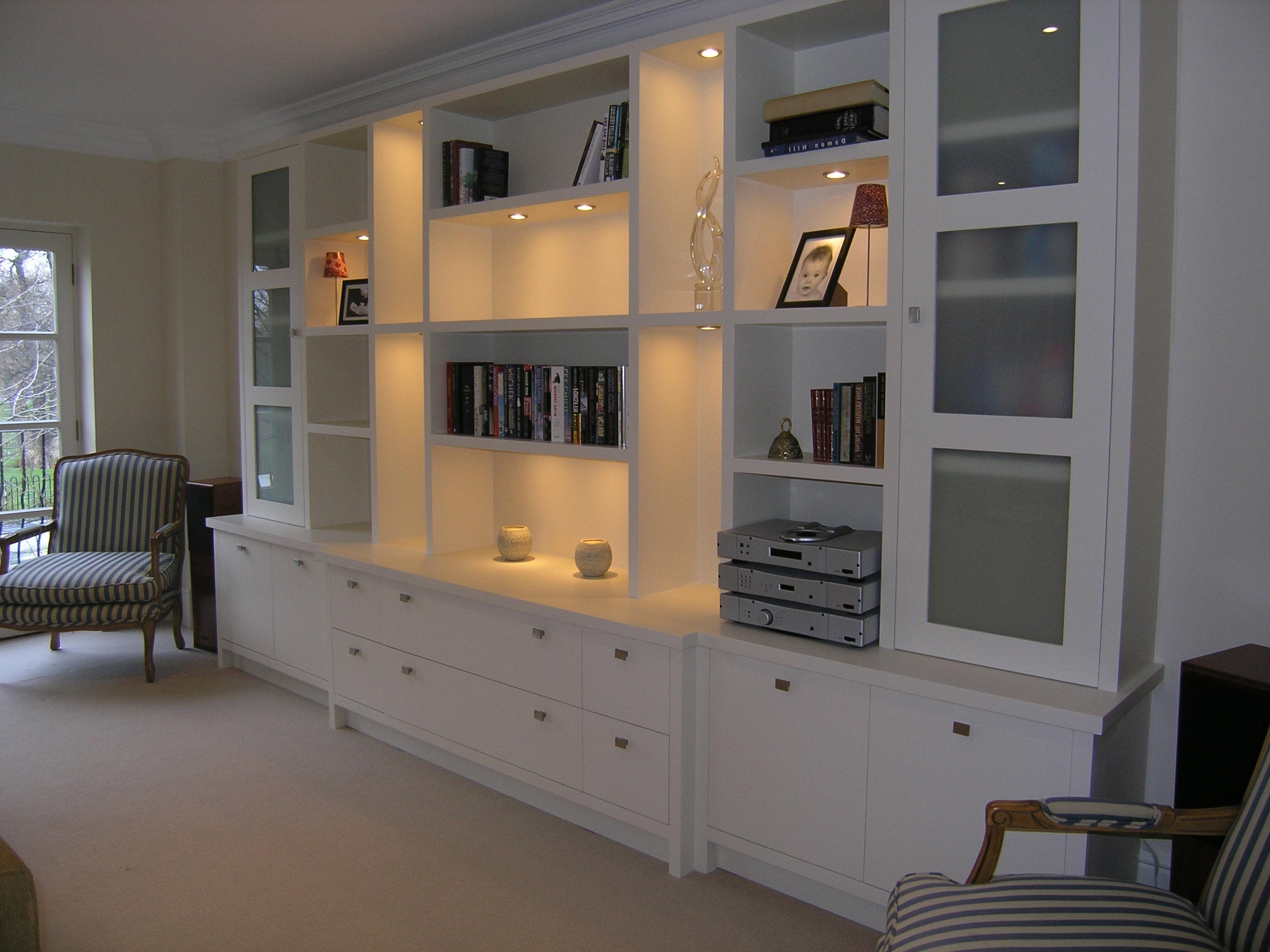 cabinets shelves living room