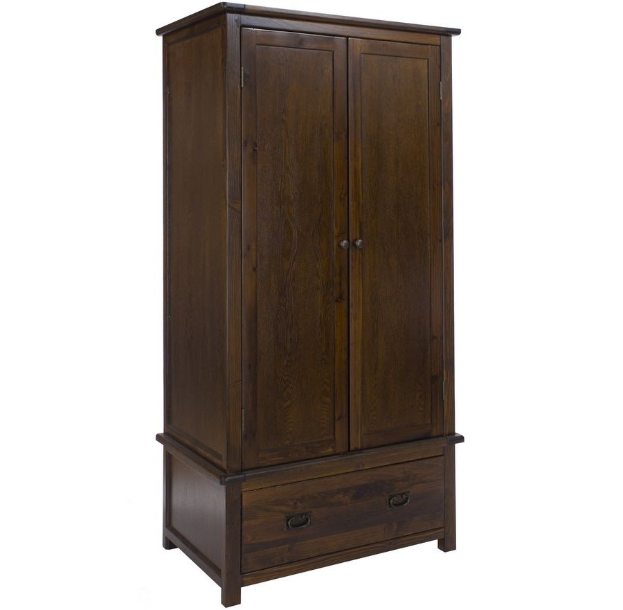 Fashionable Dark Wood Wardrobes For Abdabs Furniture – Boston Country House Dark Wardrobe With Drawer (View 2 of 15)