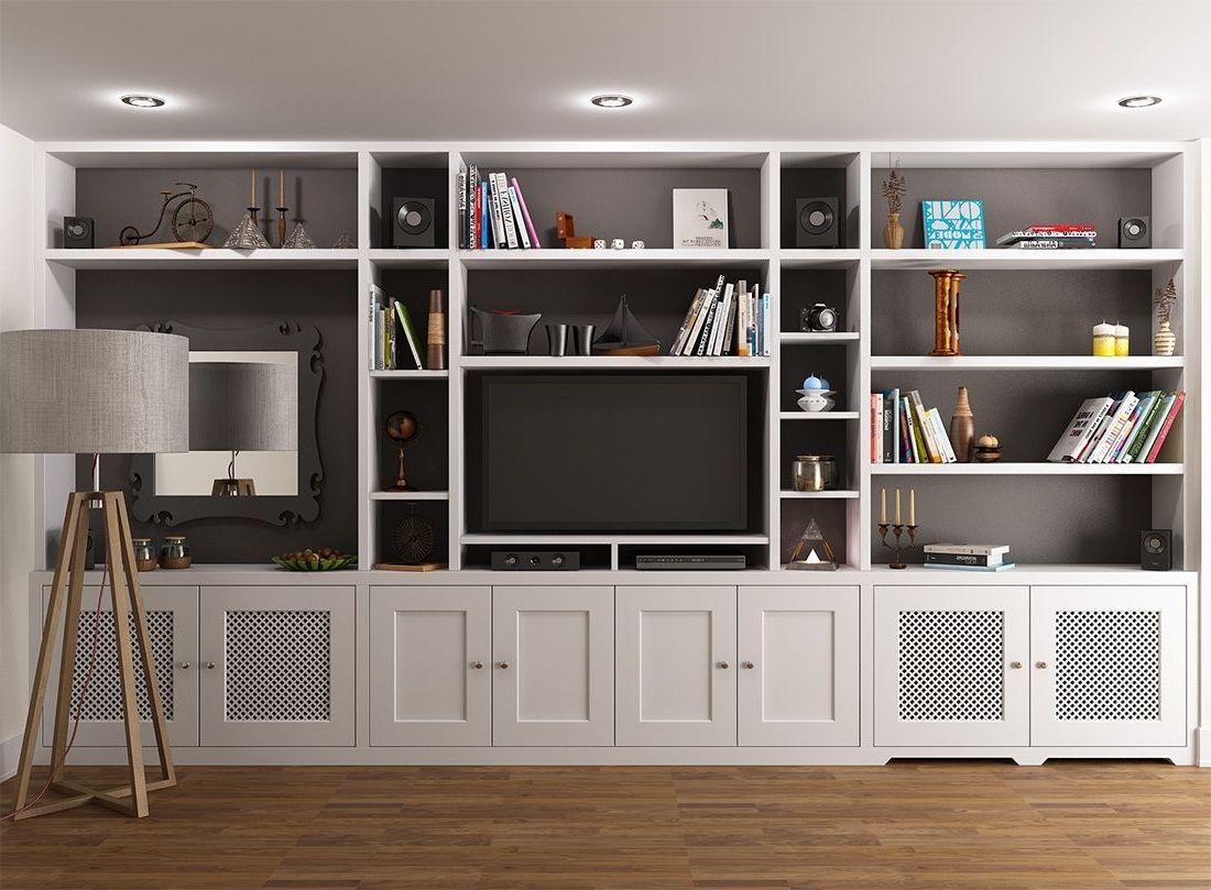 Fashionable Tv Cabinet And Bookcases Pertaining To I Like The Middle Section Of This Unit With The Cupboards Below (View 1 of 15)
