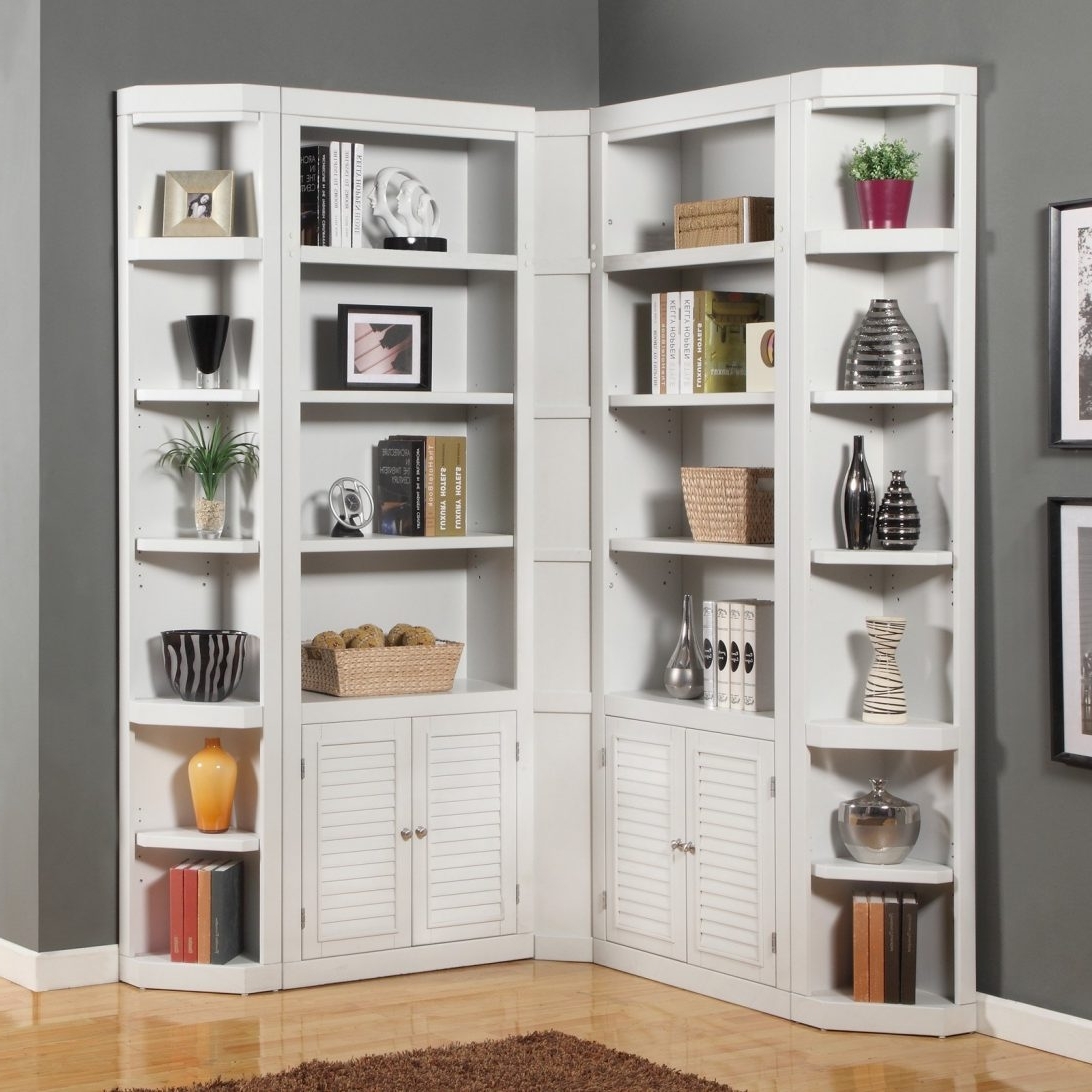 Fashionable Whiter Bookcase With Doors Bookcases Furniture Walmart Unit Regarding White Corner Bookcases (Photo 12 of 15)