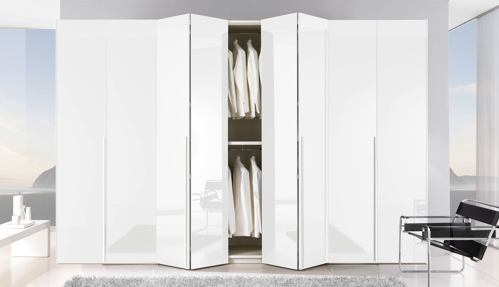Folding wardrobe doors
