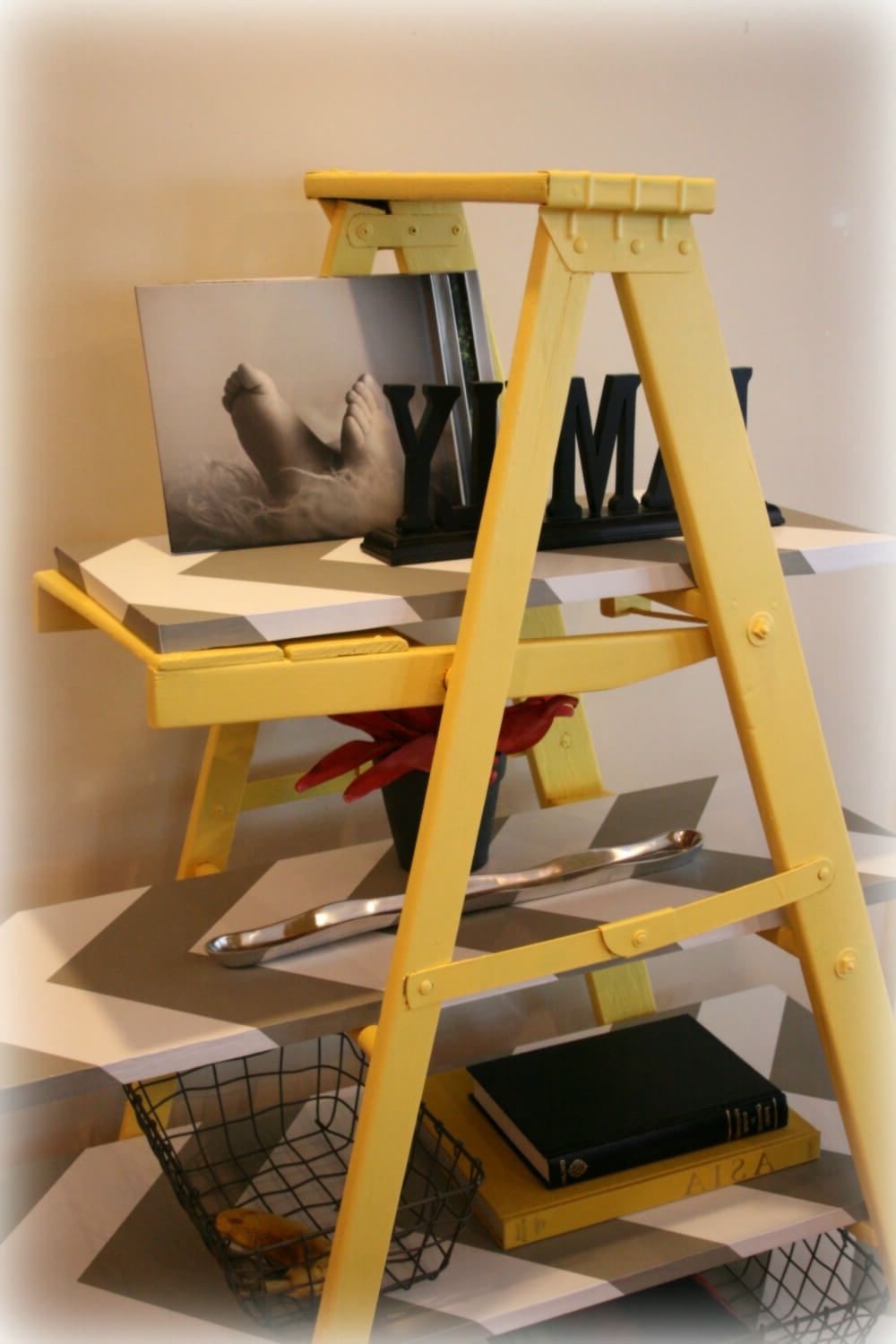 Favorite Handmade Wooden Shelves Within 11 Leaning Ladder Shelf Ideas (including 5 Handmade Versions) (View 6 of 15)