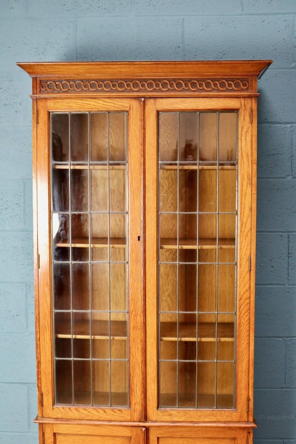 Favorite Oak Glazed Bookcase – Antiques Atlas Intended For Oak Glazed Bookcases (View 9 of 15)