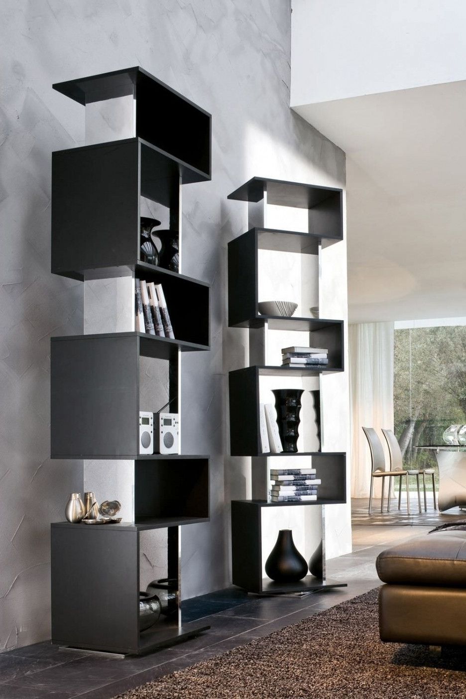 Furniture: Modern Black Freestanding Bookshelf And Racks ~ Wayne Throughout Trendy Free Standing Book Shelf (View 10 of 15)
