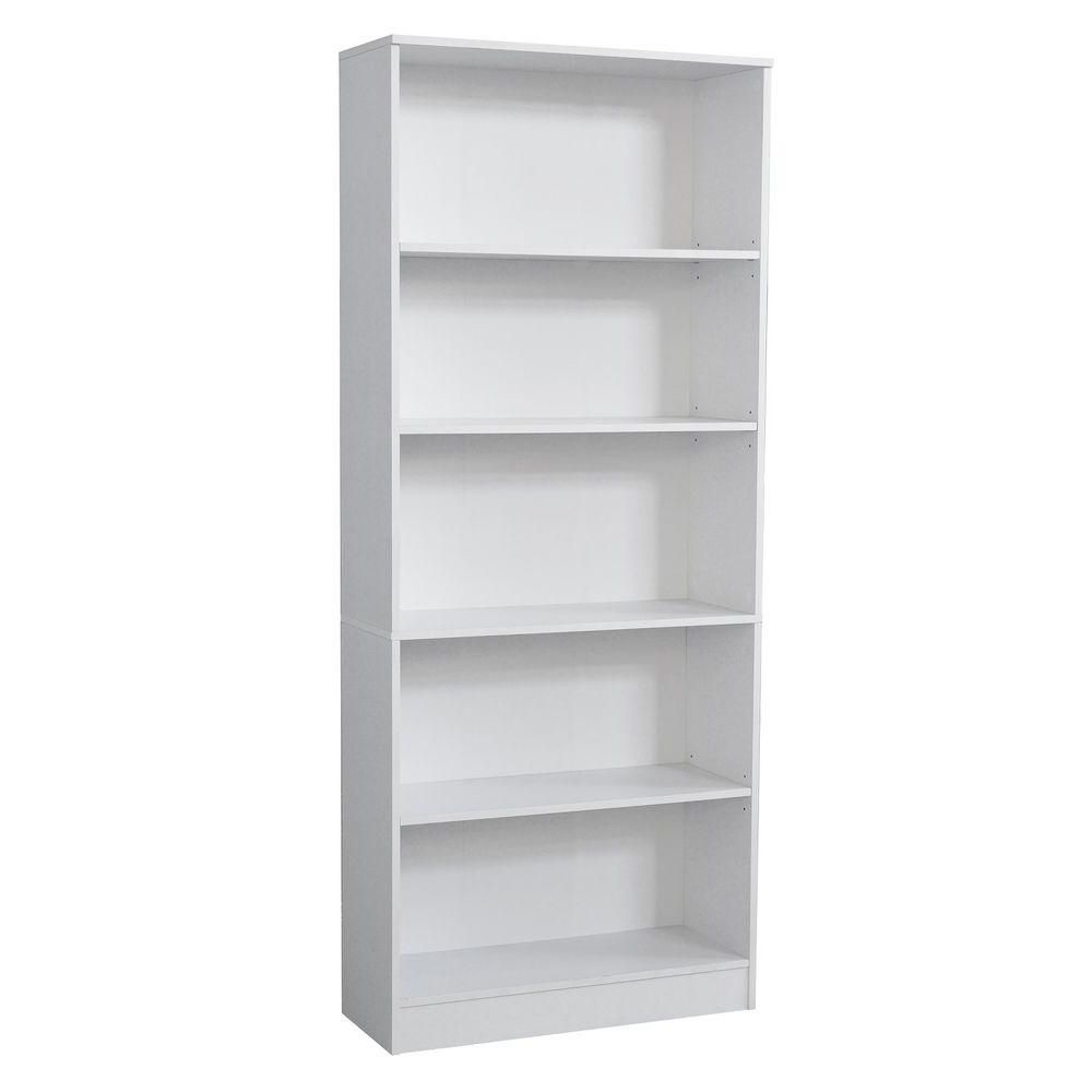 Hampton Bay 5 Shelf Standard Bookcase In White Thd90004.1a (View 15 of 15)