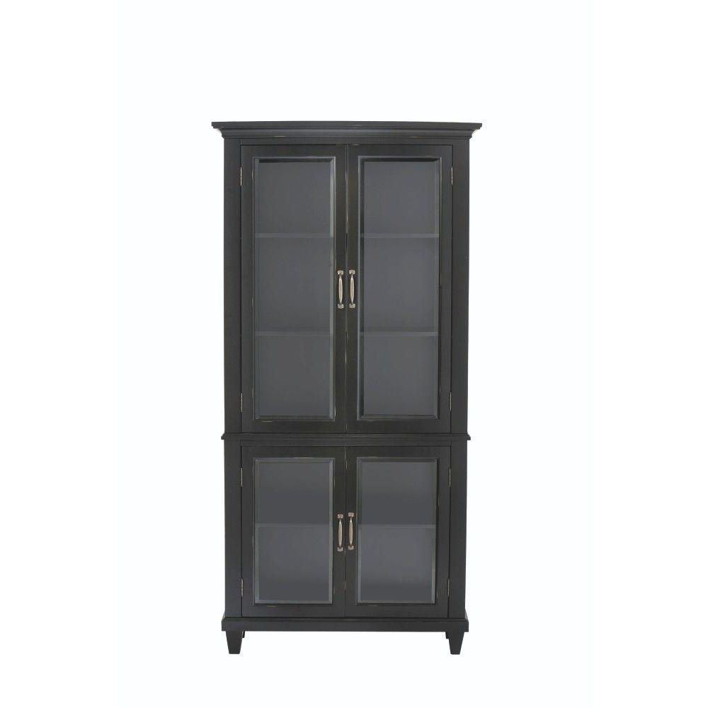 Home Decorators Collection Martin Black Glass Door Bookcase Throughout Well Known Door Bookcases (View 8 of 15)