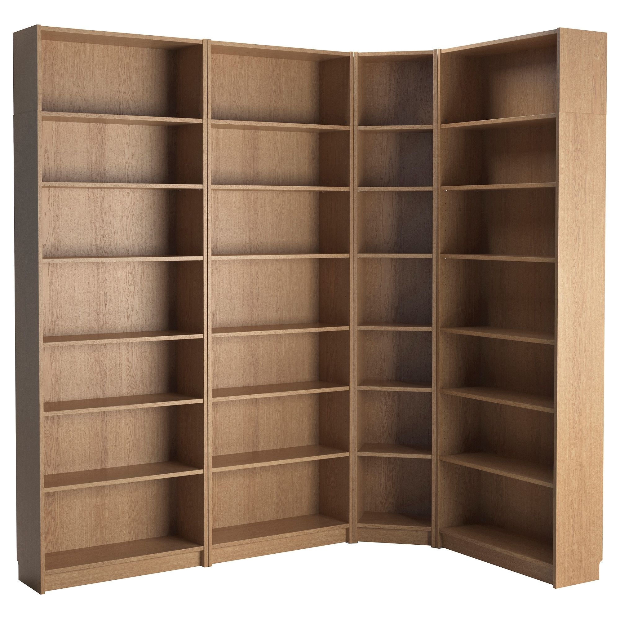 Ikea Corner Bookcases Regarding Newest Billy Bookcase Oak Veneer 215/135x237x28 Cm – Ikea (View 4 of 15)