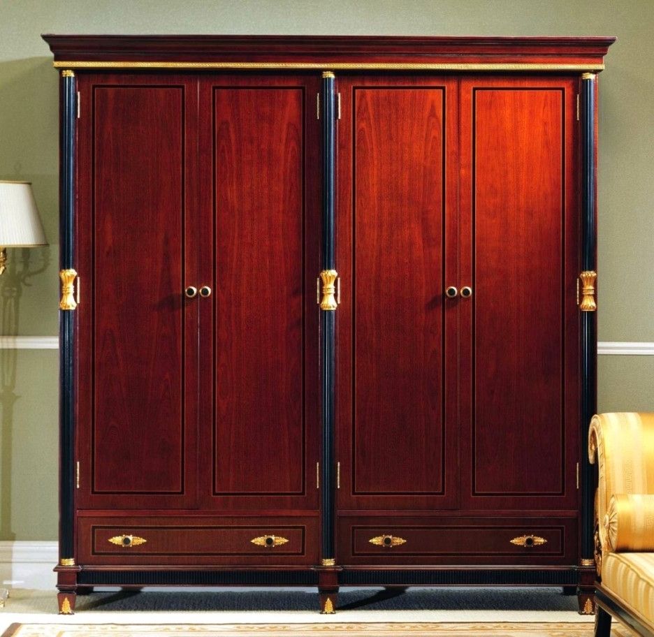 Large Wooden Wardrobes Intended For Well Known Furniture Traditional Home Furniture Design Of Large Brown Wooden (View 11 of 15)