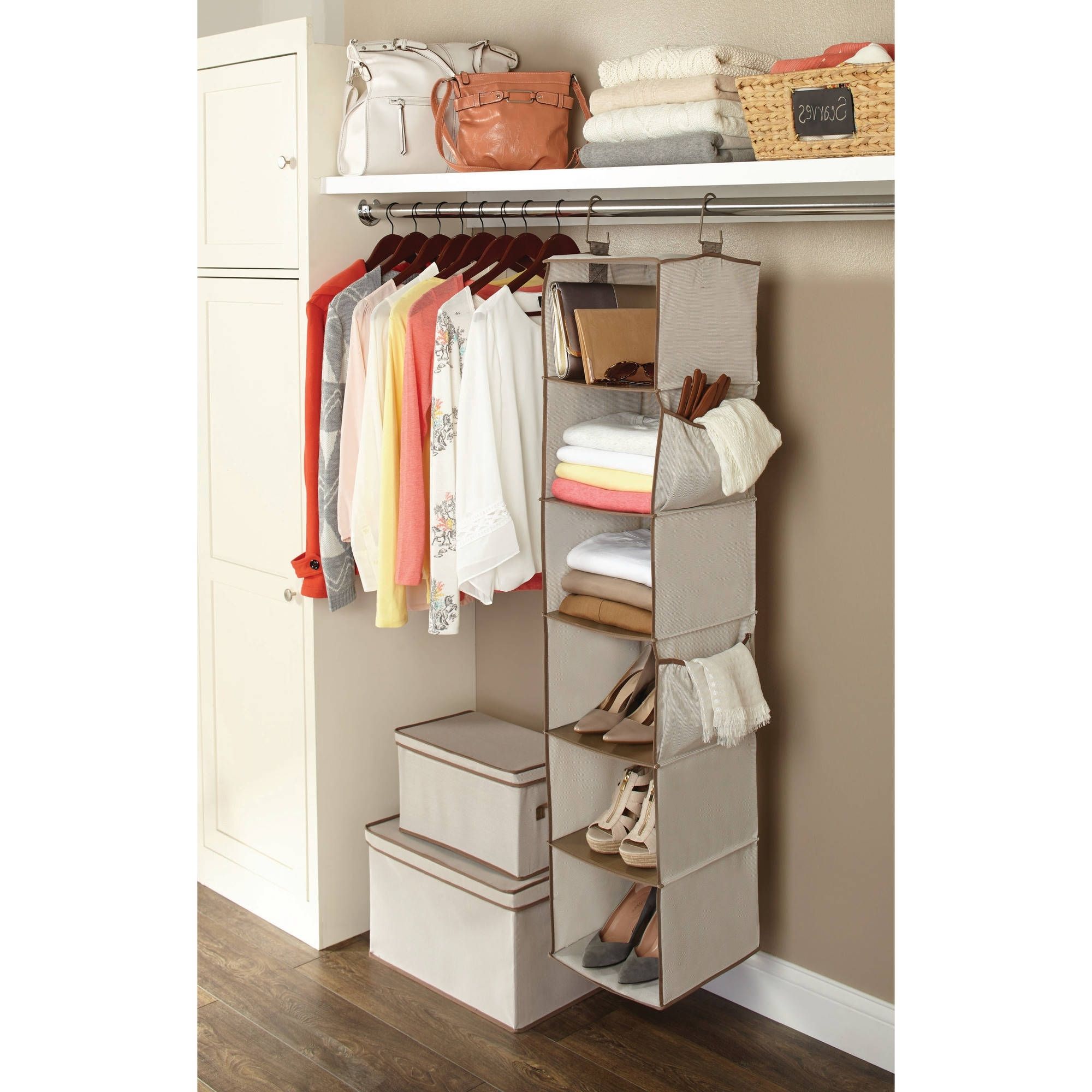 Latest Hanging Wardrobes Shelves For Better Homes And Gardens 6 Shelf Hanging Closet Organizer (View 4 of 15)