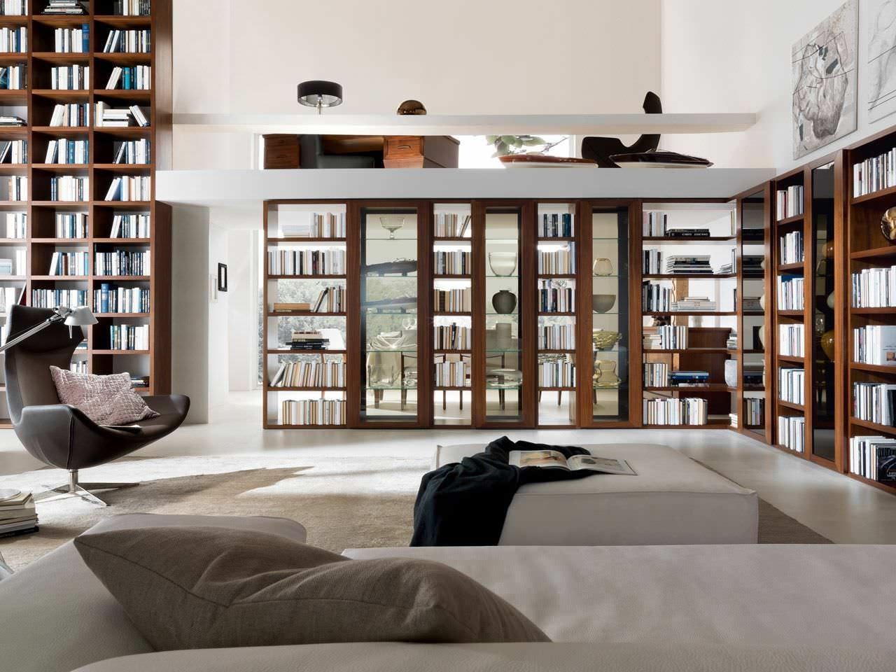 Latest Home Library Furniture: Amazing White Home Library Design With In Home Library Shelving Systems (View 8 of 15)