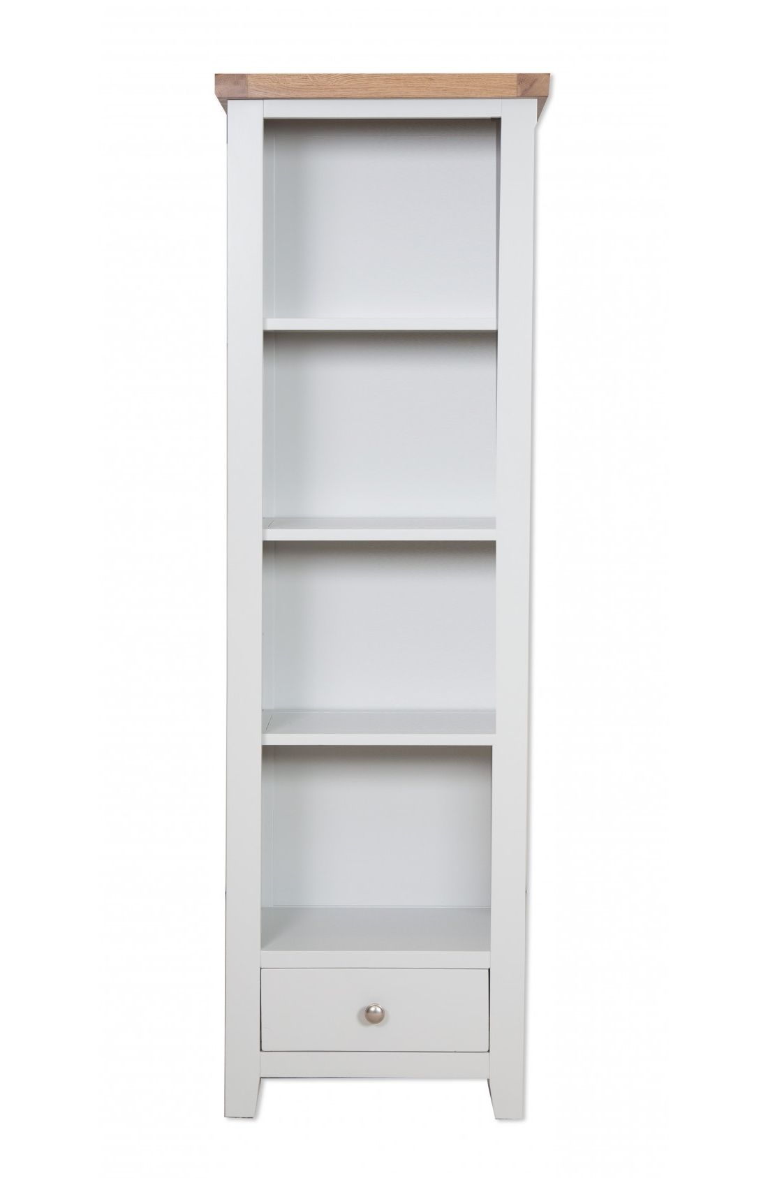 Latest Painted Oak Bookcases Regarding Oakwood Living Grey Painted Oak Slim Bookcase 56 X 32 X 180 Cm (View 15 of 15)