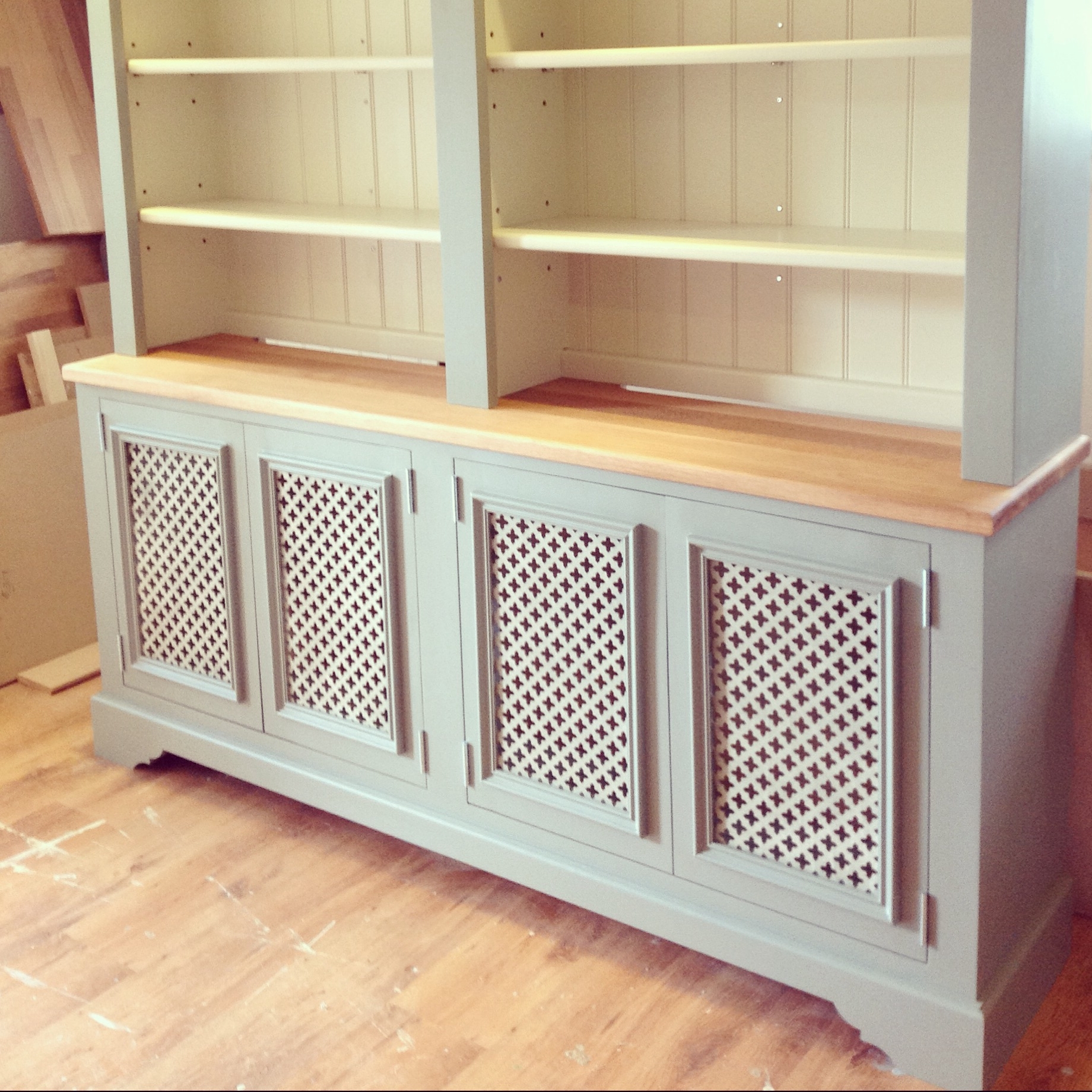 Latest Radiator Cover Shelf Unit For Radiator Cover / Dresser, Painted In Farrow & Ball {lime White (Photo 5 of 15)