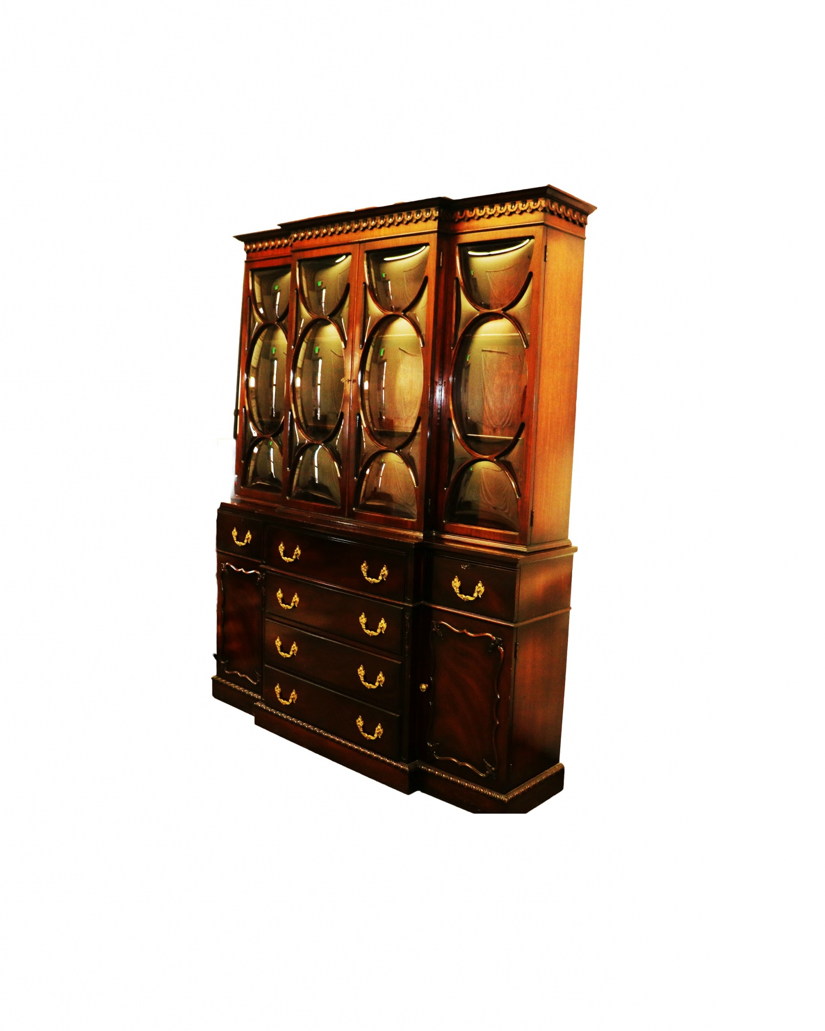 Modern Breakfront Within Trendy Mahogany Breakfront Secretary China Cabinet – (View 12 of 15)