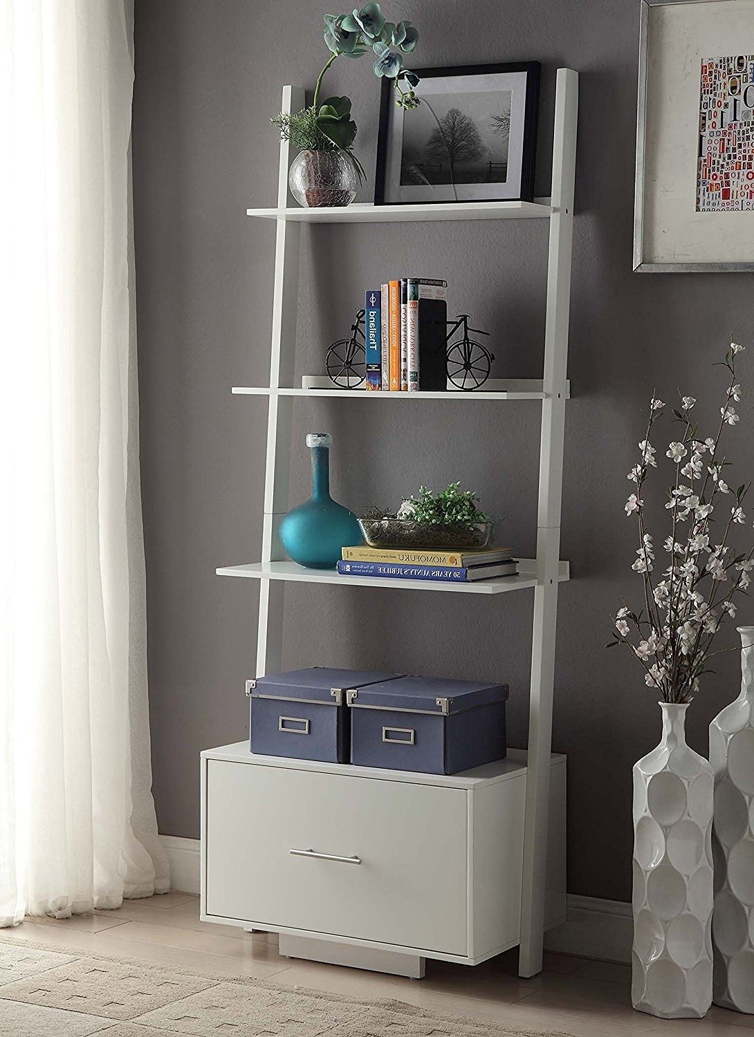 Most Current Ladder Bookcases With Drawers Throughout Amazon: Convenience Concepts Designs2go American Heritage (View 5 of 15)