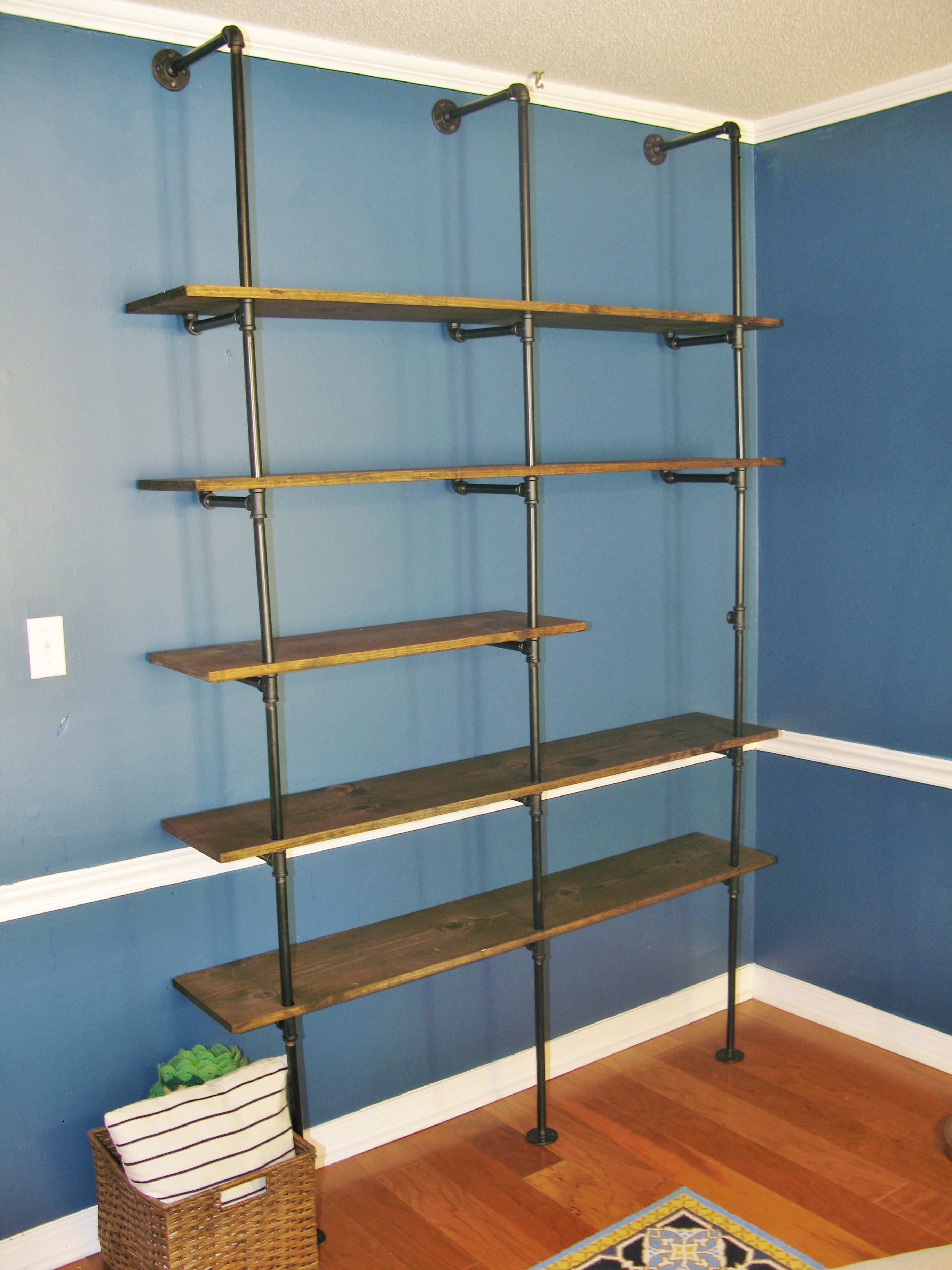 Most Popular Diy Industrial Style Bookshelf Using Pipes And Flanges Via Pipe With Regard To Brass Bookcases (View 12 of 15)