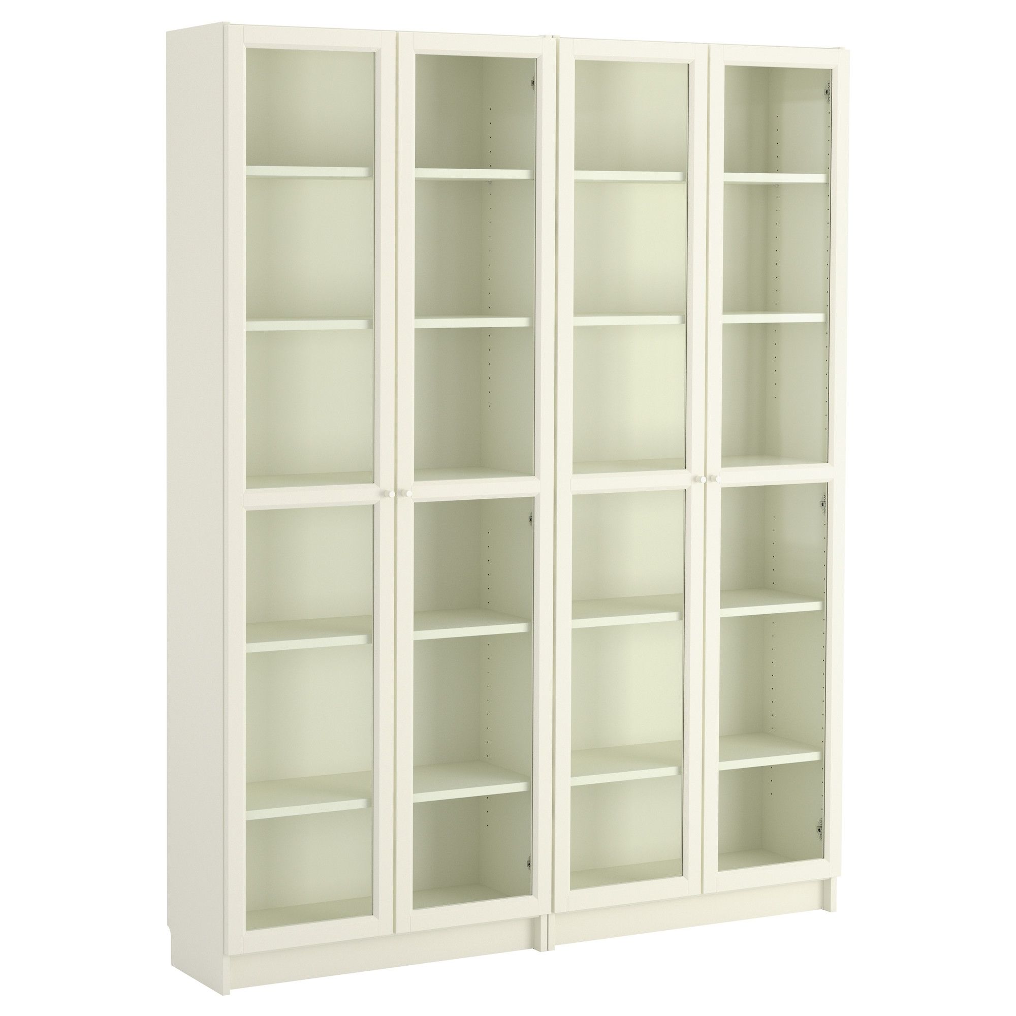 Most Popular Glass Front Bookcases For Billy / Oxberg Bookcase – White/glass, 160x202x28 Cm – Ikea (View 2 of 15)