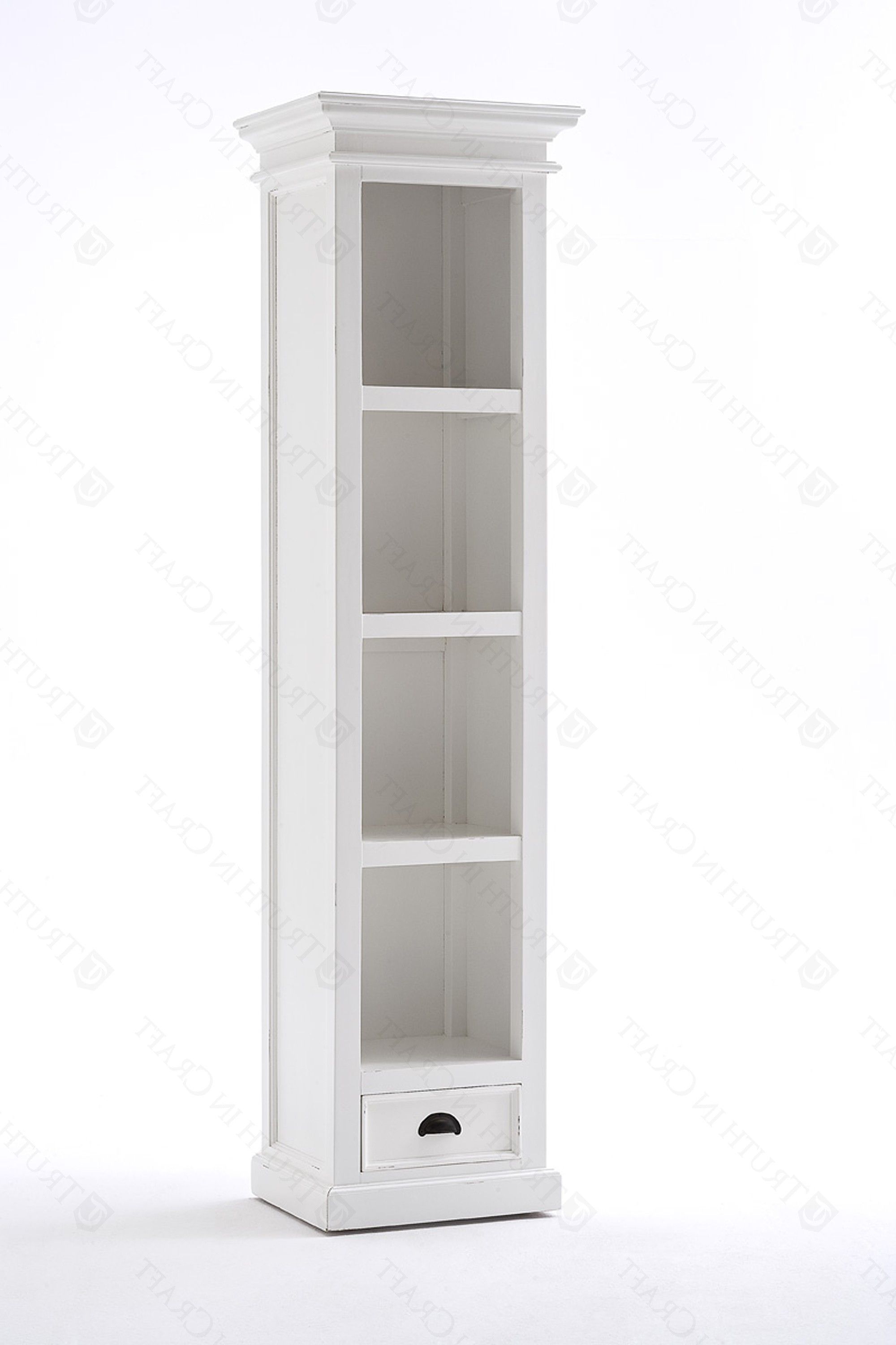 Narrow White Bookcases For Most Recent Bookcases Ideas: Bookcases And Shelving Units Oak And Glass Book (View 3 of 15)