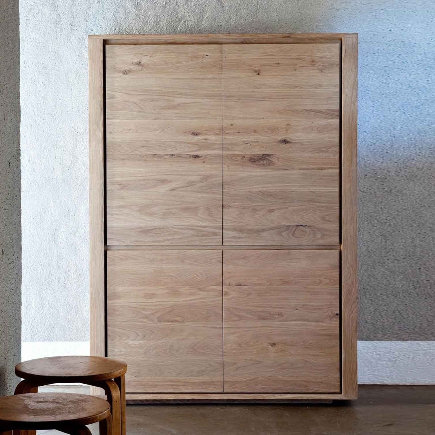 Newest Oak Cupboards Inside Ethnicraft Shadow Oak Storage Cupboard – 4 Doors (View 7 of 15)