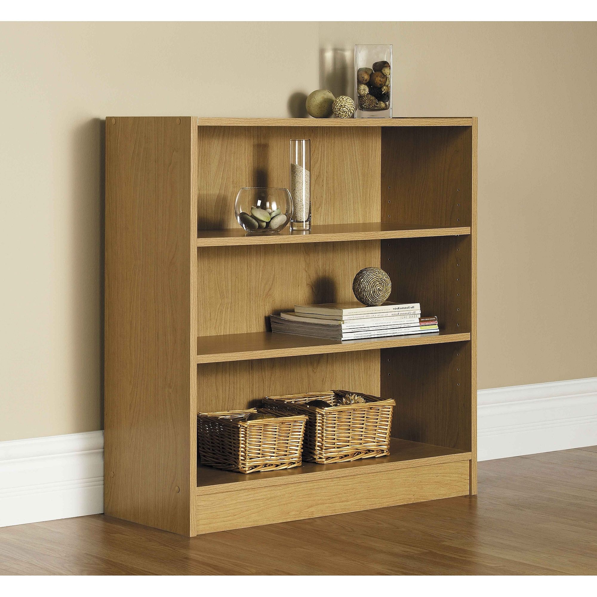 Orion Wide 3 Shelf Standard Bookcase, Multiple Finishes – Walmart Intended For Popular Three Shelf Bookcases (View 13 of 15)